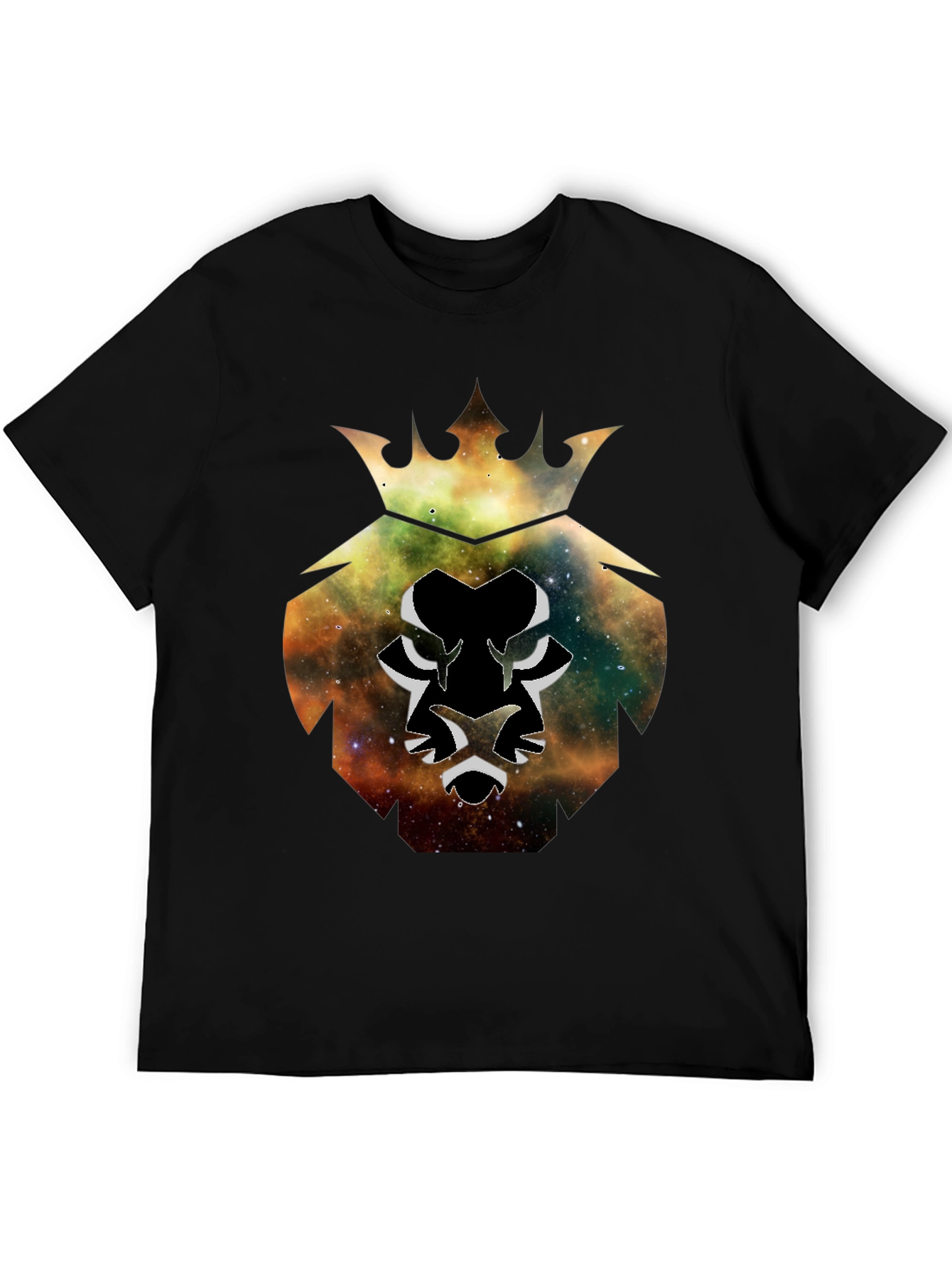 Galaxy Lion King Black T-Shirt