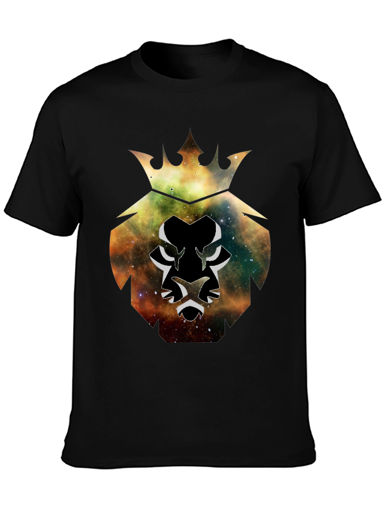Galaxy Lion King Black T-Shirt