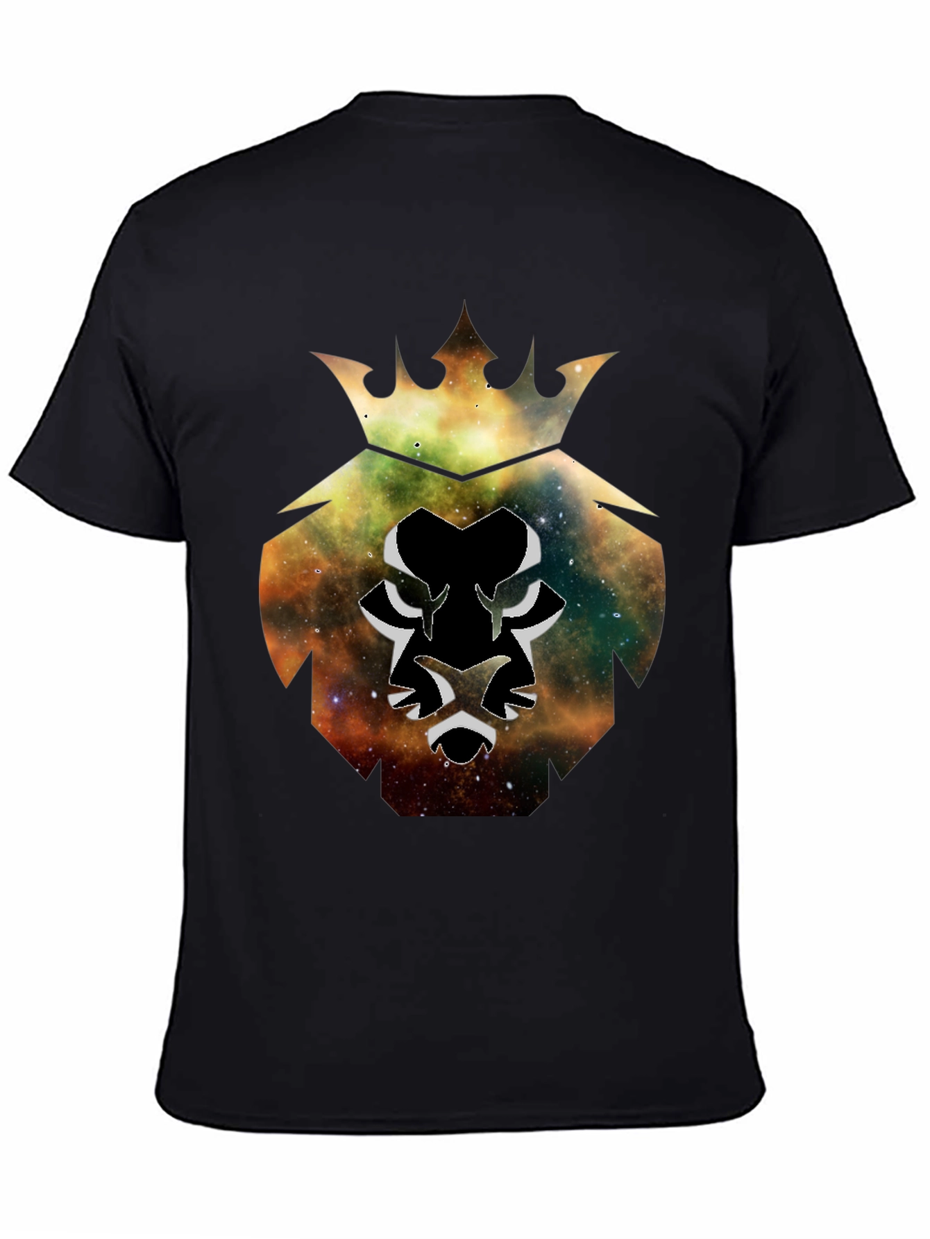 Galaxy Lion King Black T-Shirt