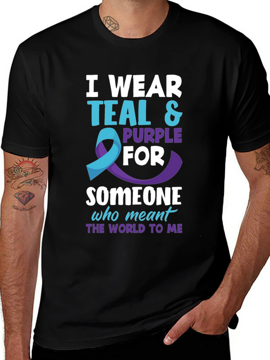 Teal & Purple Awareness T-Shirt - Someone Who Meant The World