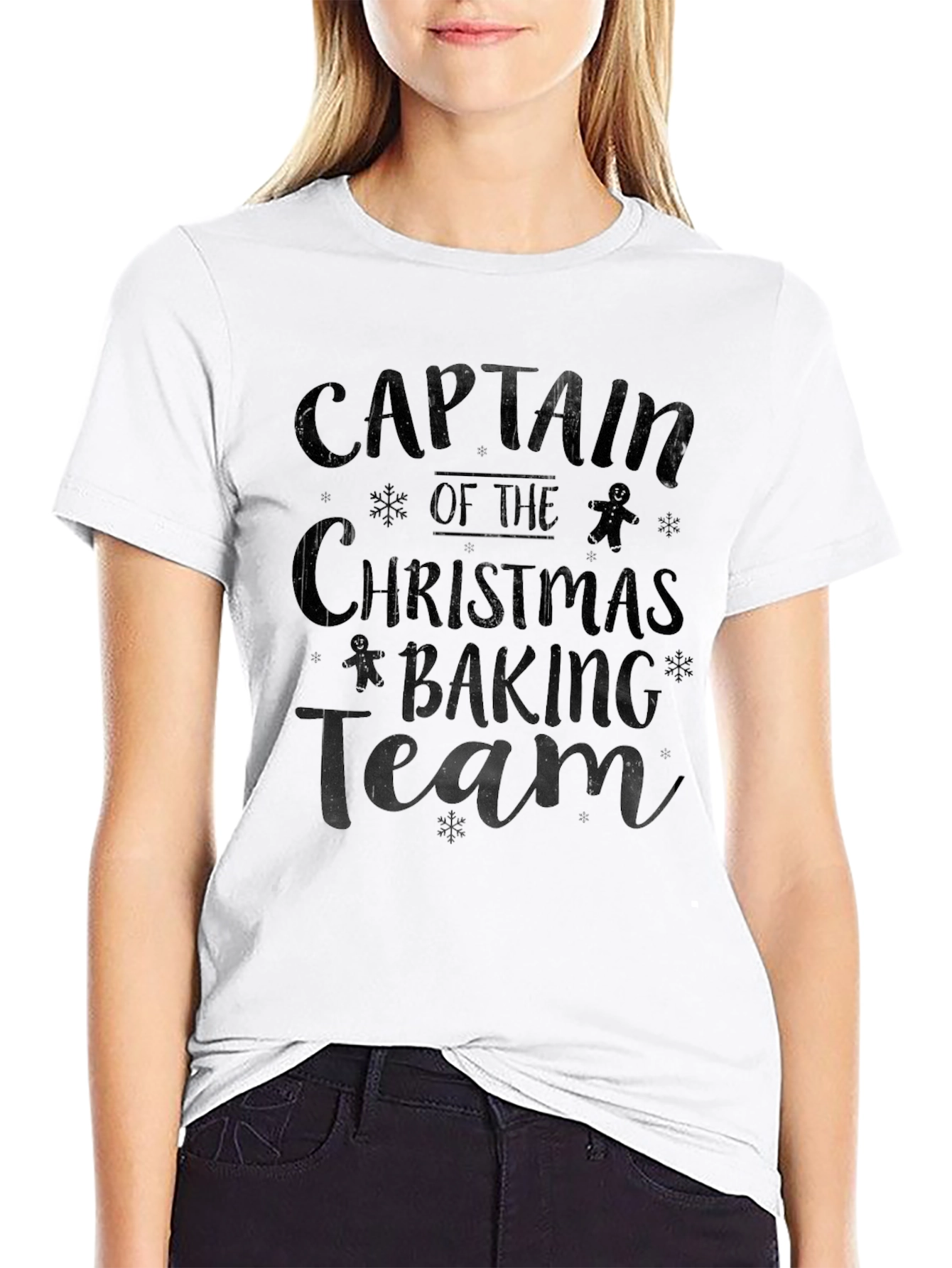 Captain Christmas Baking Team Black T-Shirt