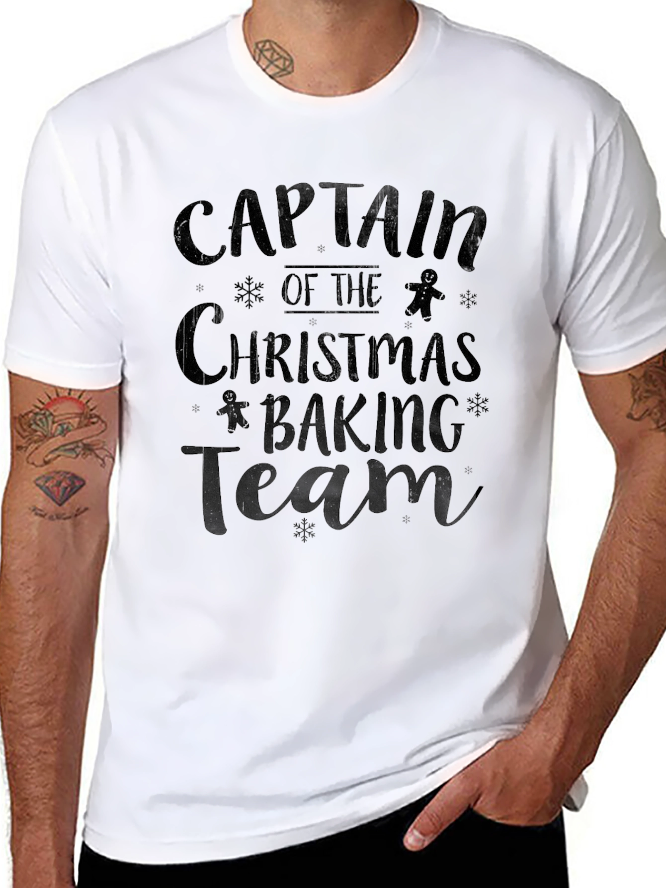 Captain Christmas Baking Team Black T-Shirt