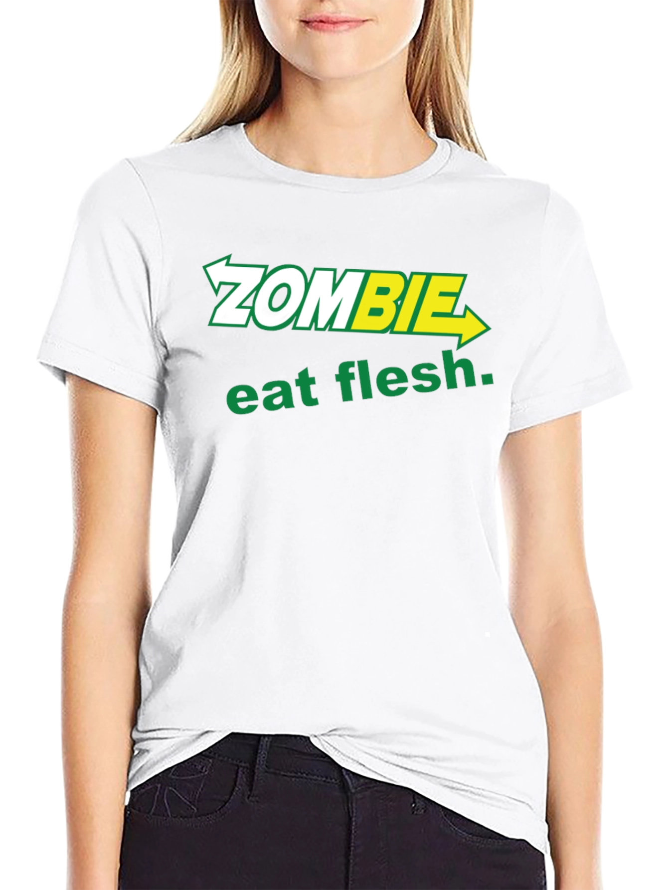 Zombie Eat Flesh T-Shirt - Funny Graphic Tee