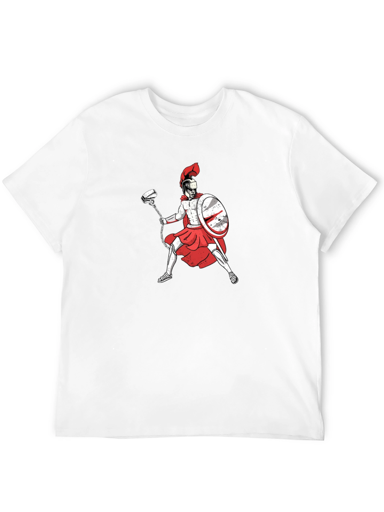 Spartan Warrior Graphic Tee - Black Cotton T-Shirt