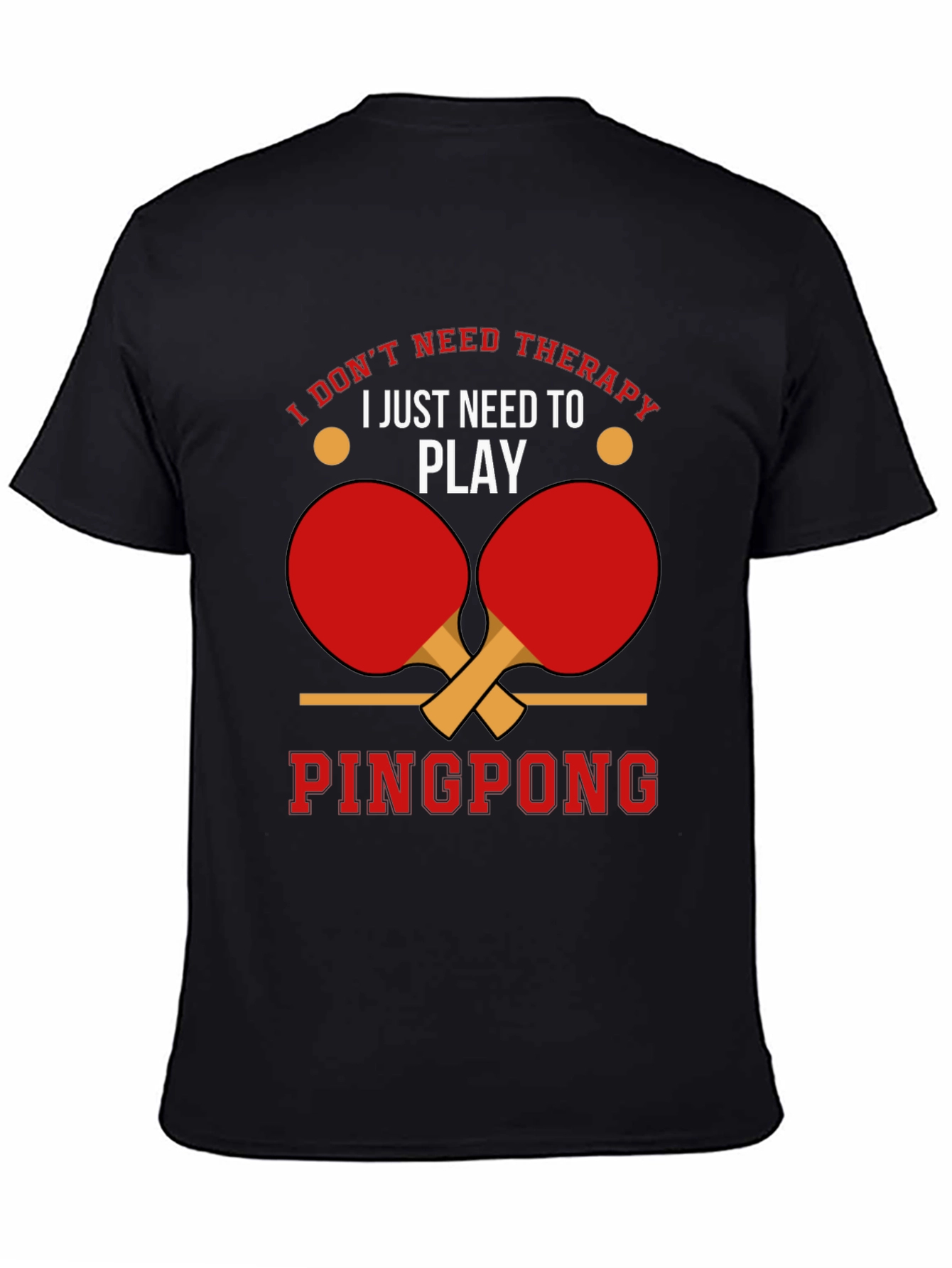 Ping Pong Therapy Black Graphic T-Shirt