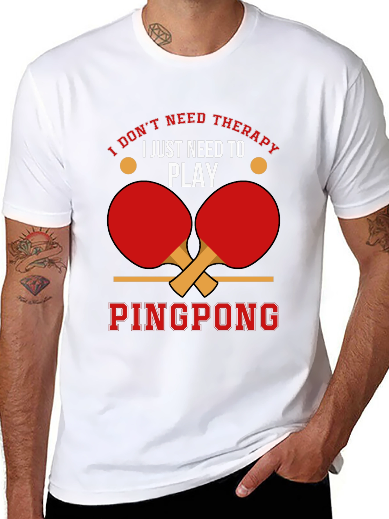 Ping Pong Therapy Black Graphic T-Shirt