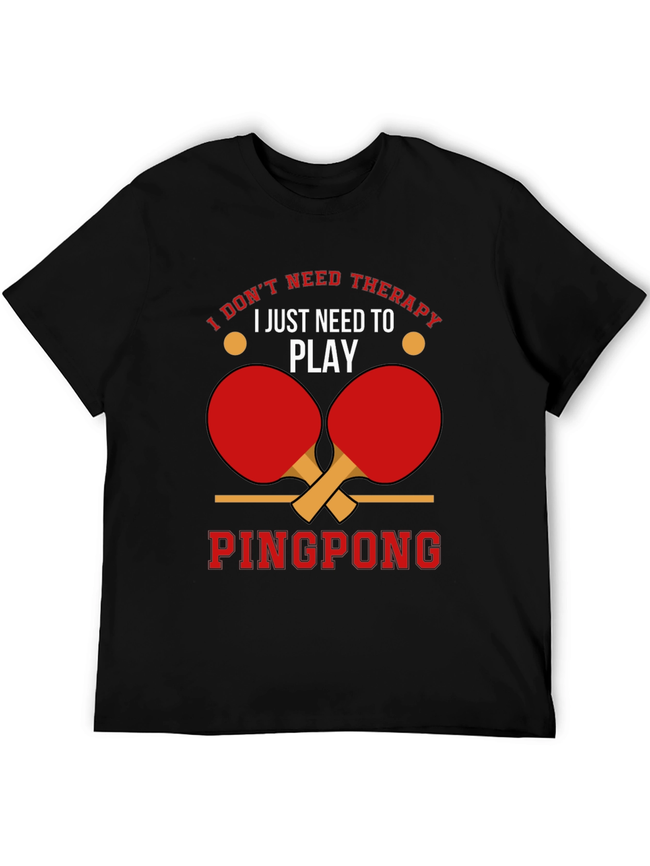 Ping Pong Therapy Black Graphic T-Shirt