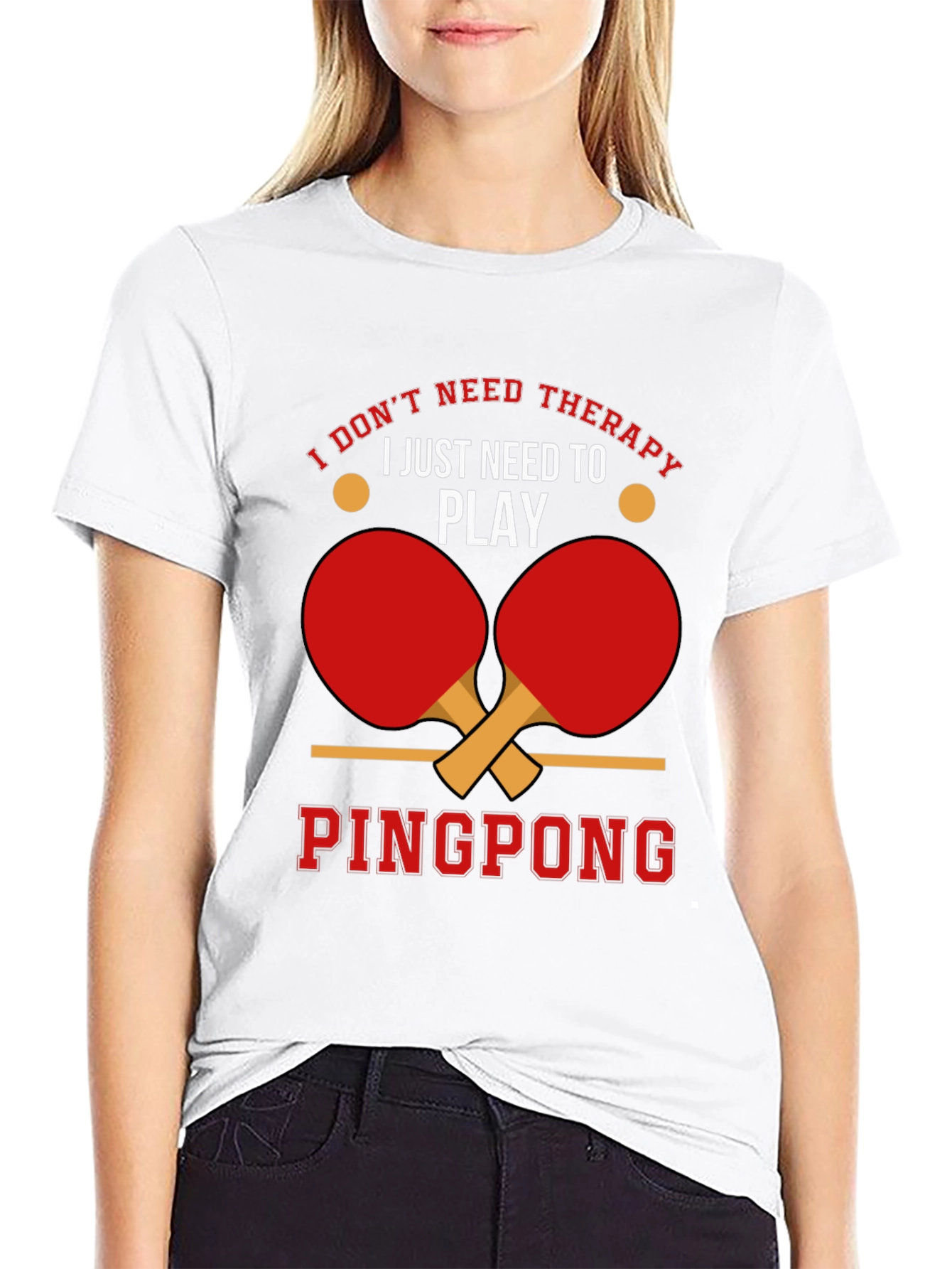 Ping Pong Therapy Black Graphic T-Shirt