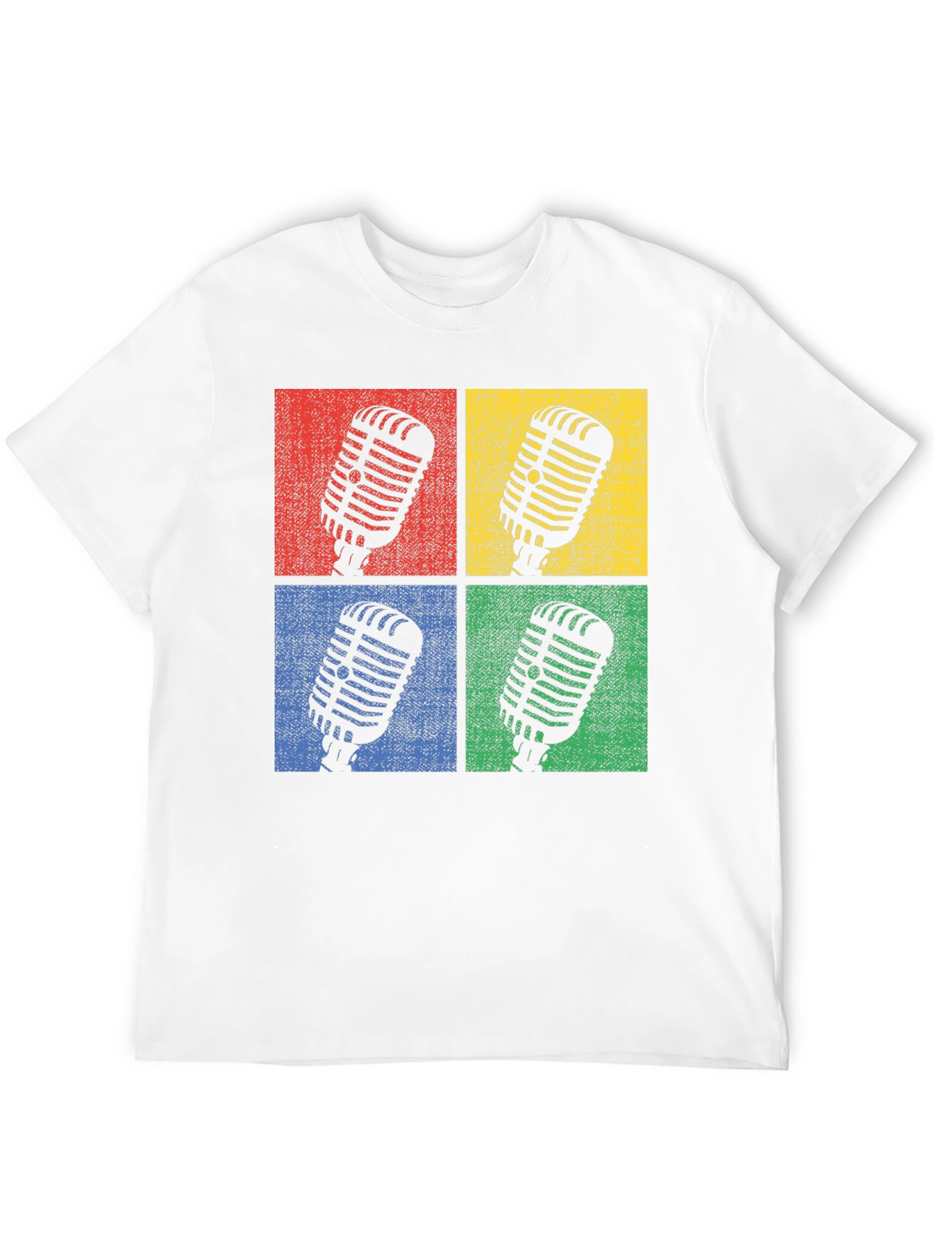 Retro Microphone Graphic Tee - Classic Pop Art Shirt