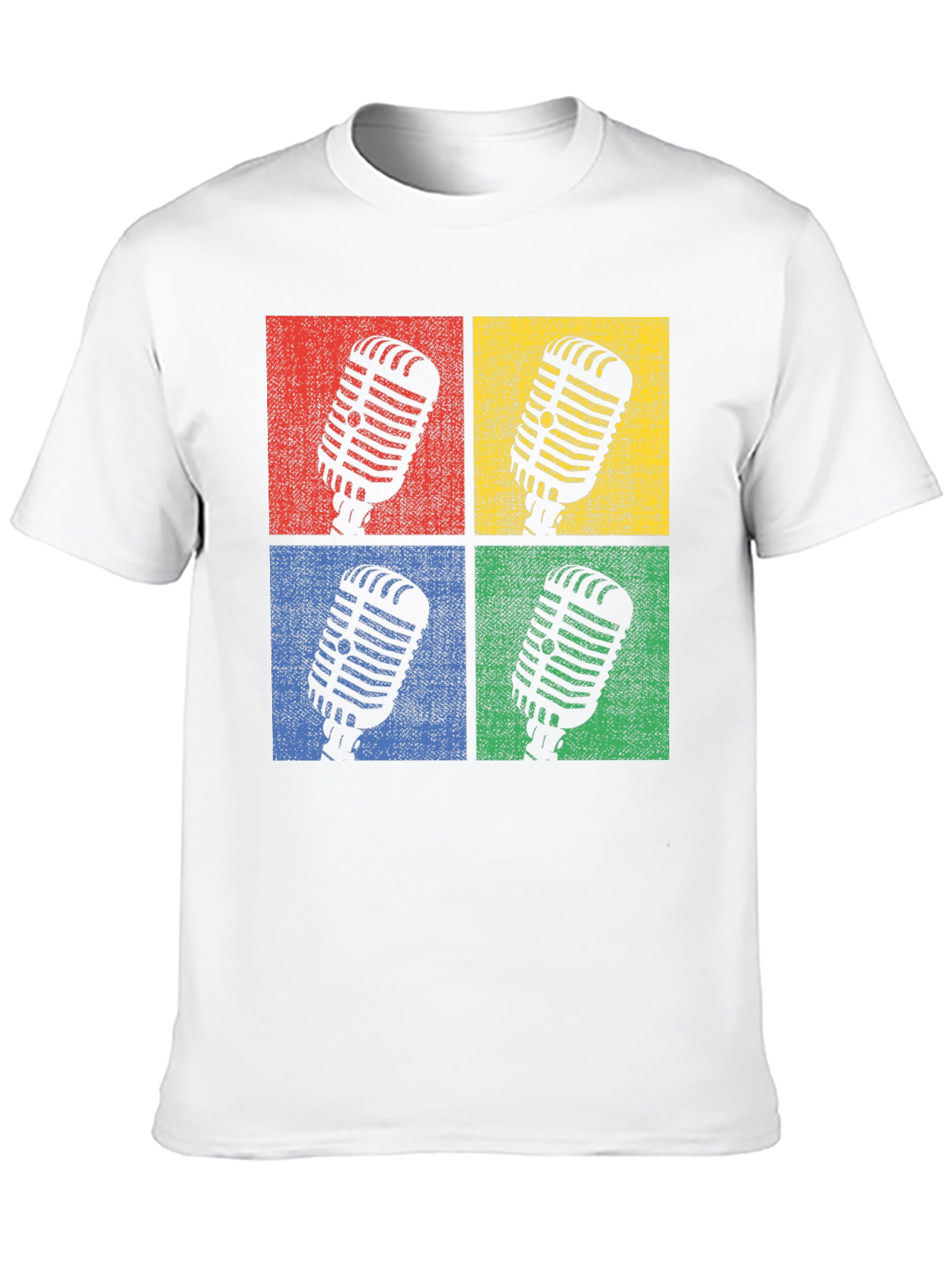 Retro Microphone Graphic Tee - Classic Pop Art Shirt