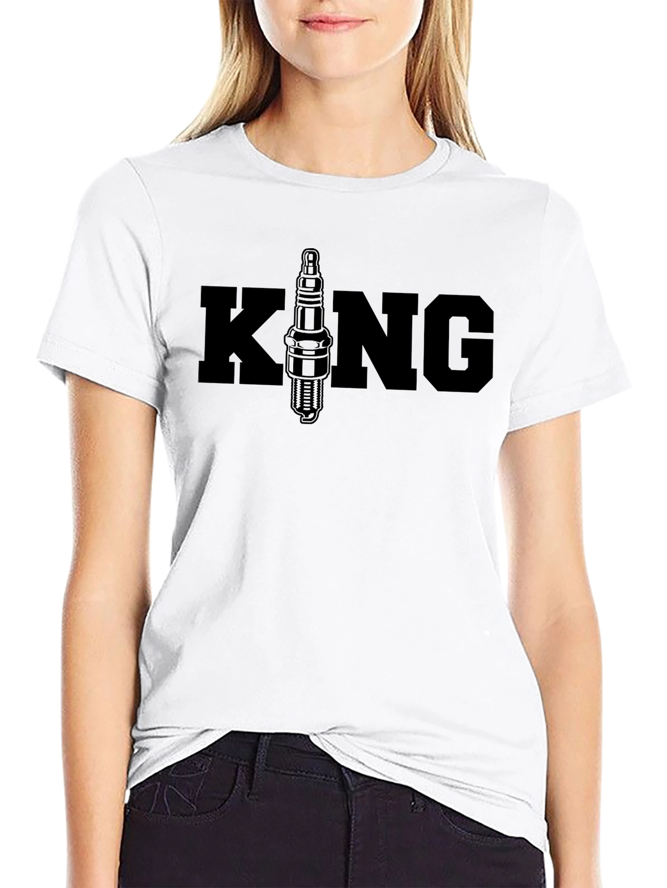 King Spark Plug Graphic T-Shirt - Black