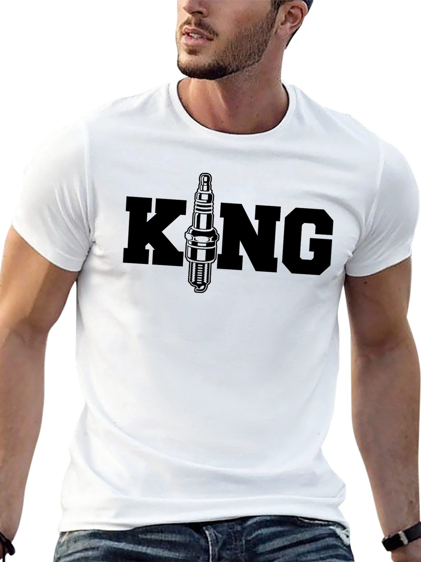 King Spark Plug Graphic T-Shirt - Black