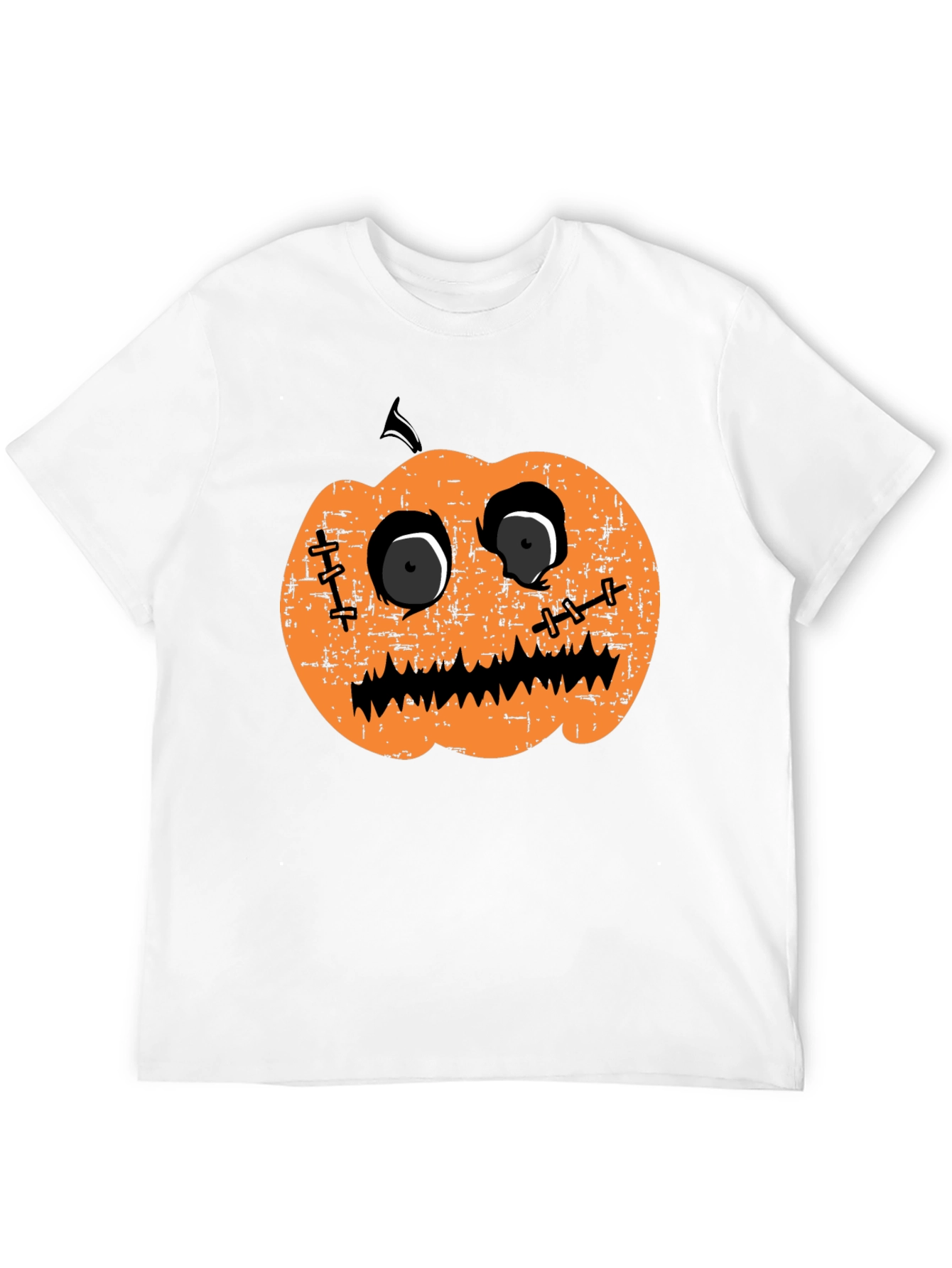 Halloween Pumpkin Face Graphic Tee - Black T-Shirt