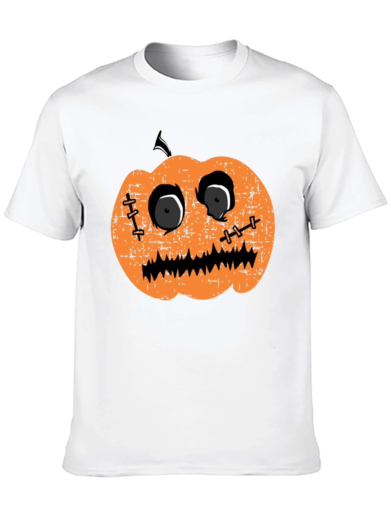 Halloween Pumpkin Face Graphic Tee - Black T-Shirt