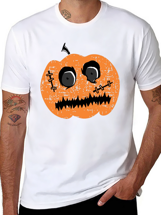 Halloween Pumpkin Face Graphic Tee - Black T-Shirt