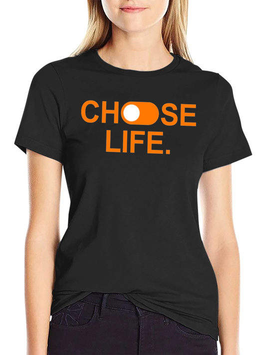 Choose Life Graphic Tee - Black Cotton T-Shirt