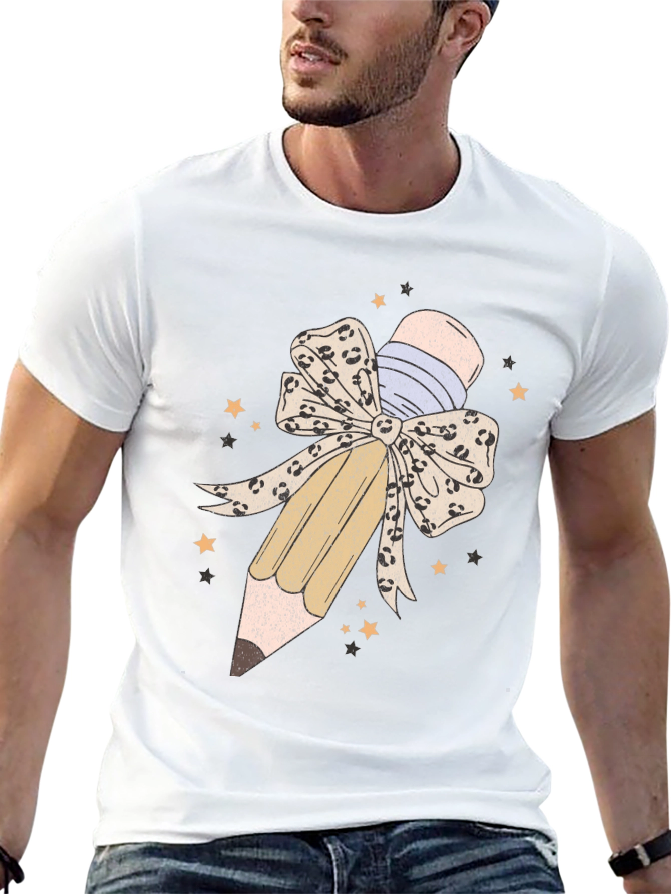 Pencil Bow Graphic Tee - Teacher Appreciation Shirt