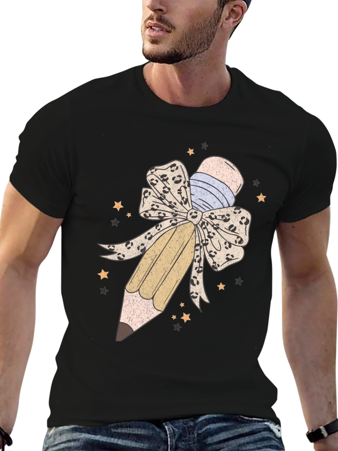 Pencil Bow Graphic Tee - Teacher Appreciation Shirt