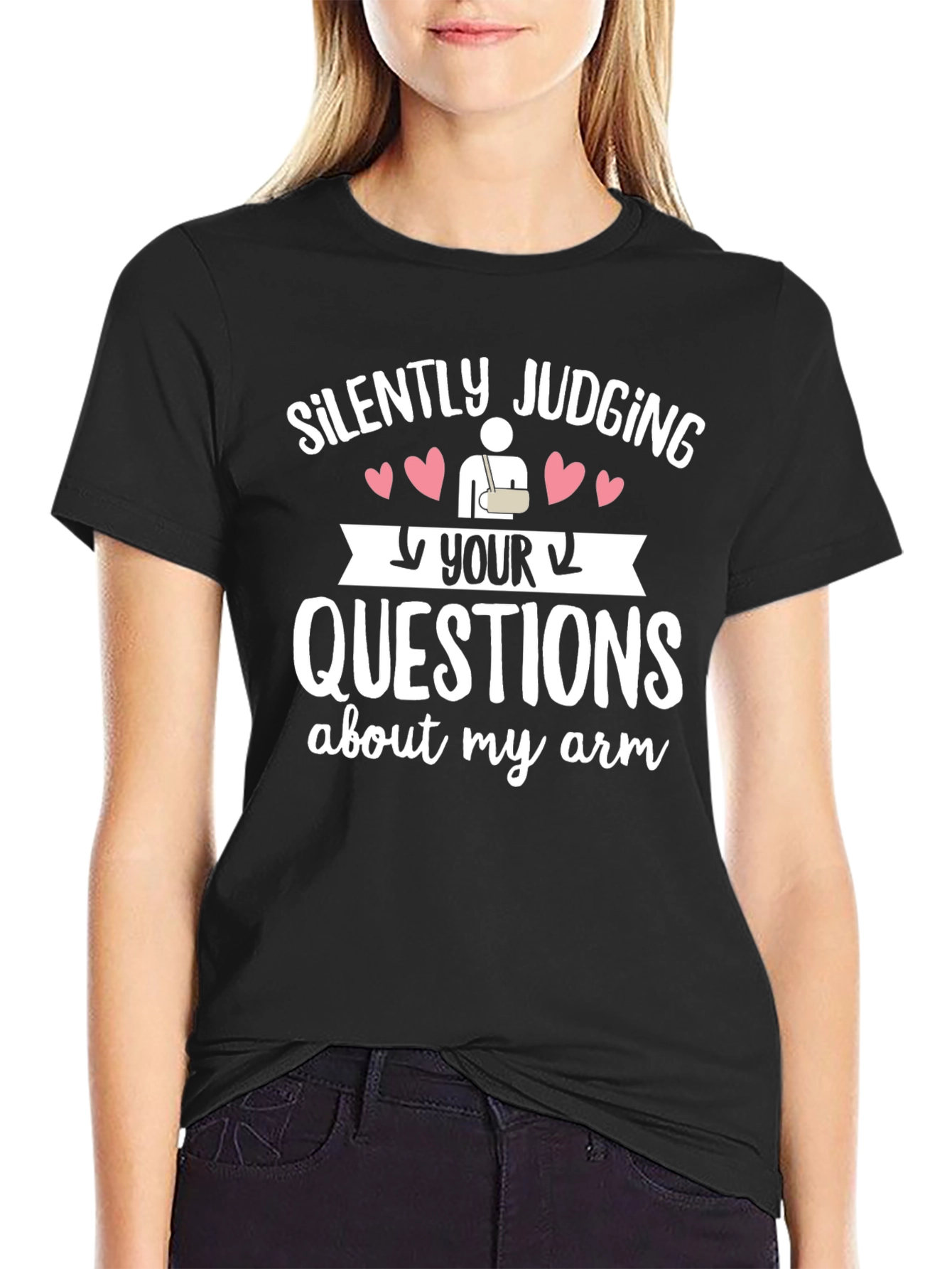 Silently Judging Your Arm Questions Graphic Tee