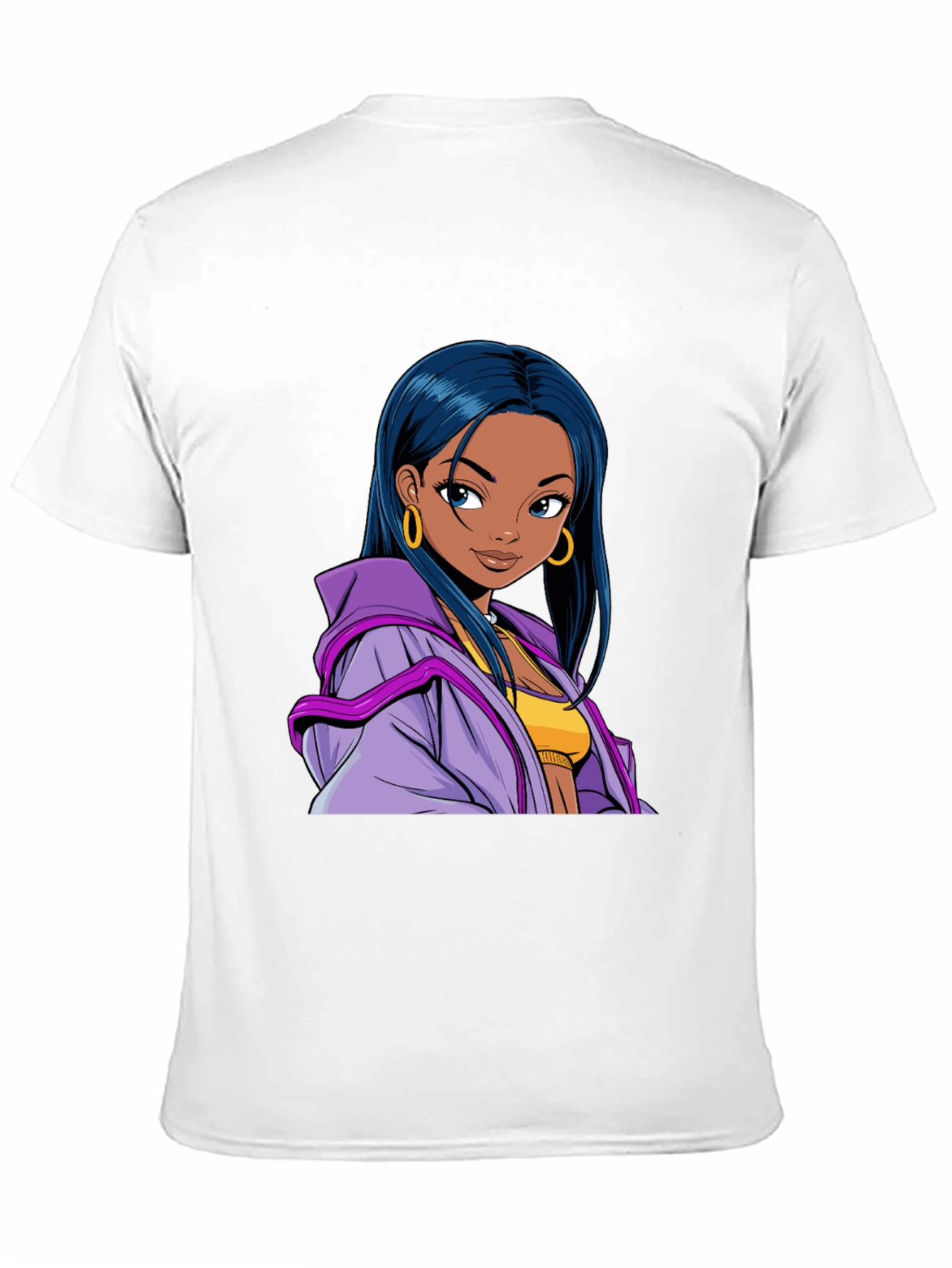 Anime Girl Graphic T-Shirt - Black Casual Tee