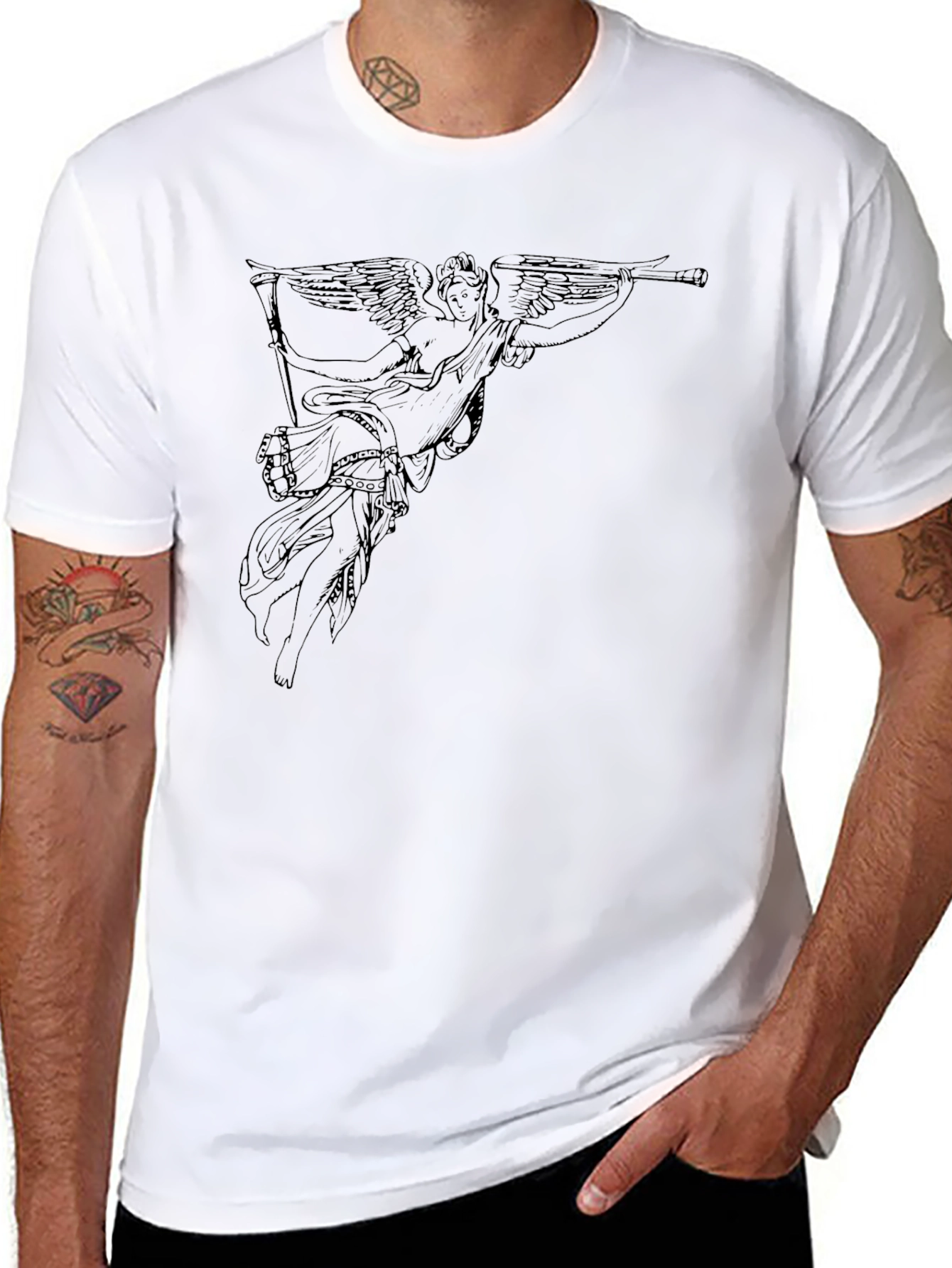 Angel Graphic Black T-Shirt