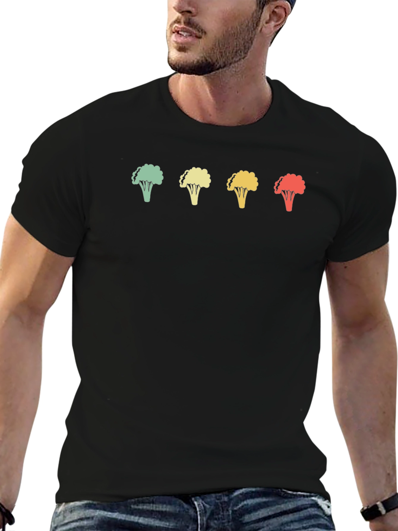 Retro Broccoli T-Shirt - Unique Veggie Design
