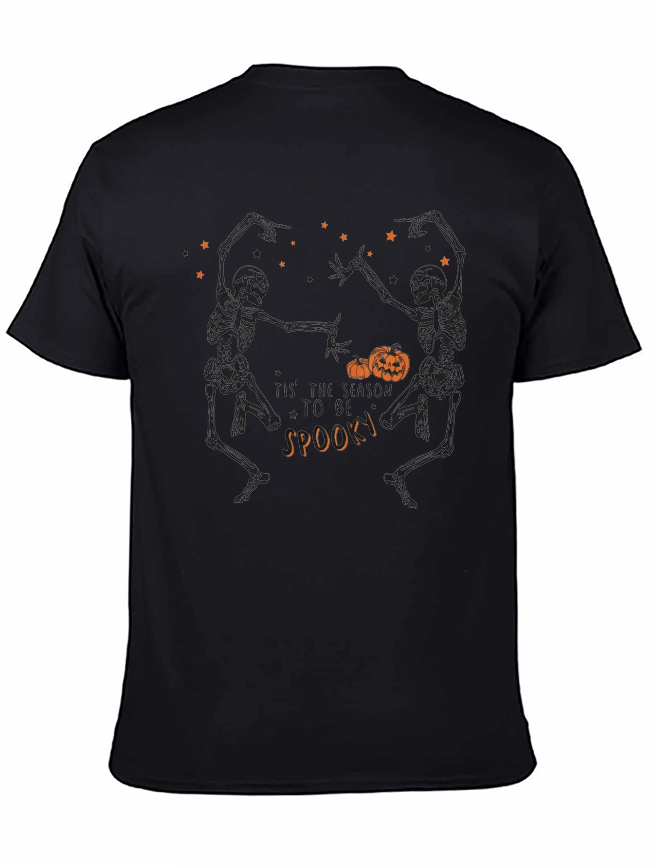 Spooky Season Skeleton Dance Graphic Tee - Black