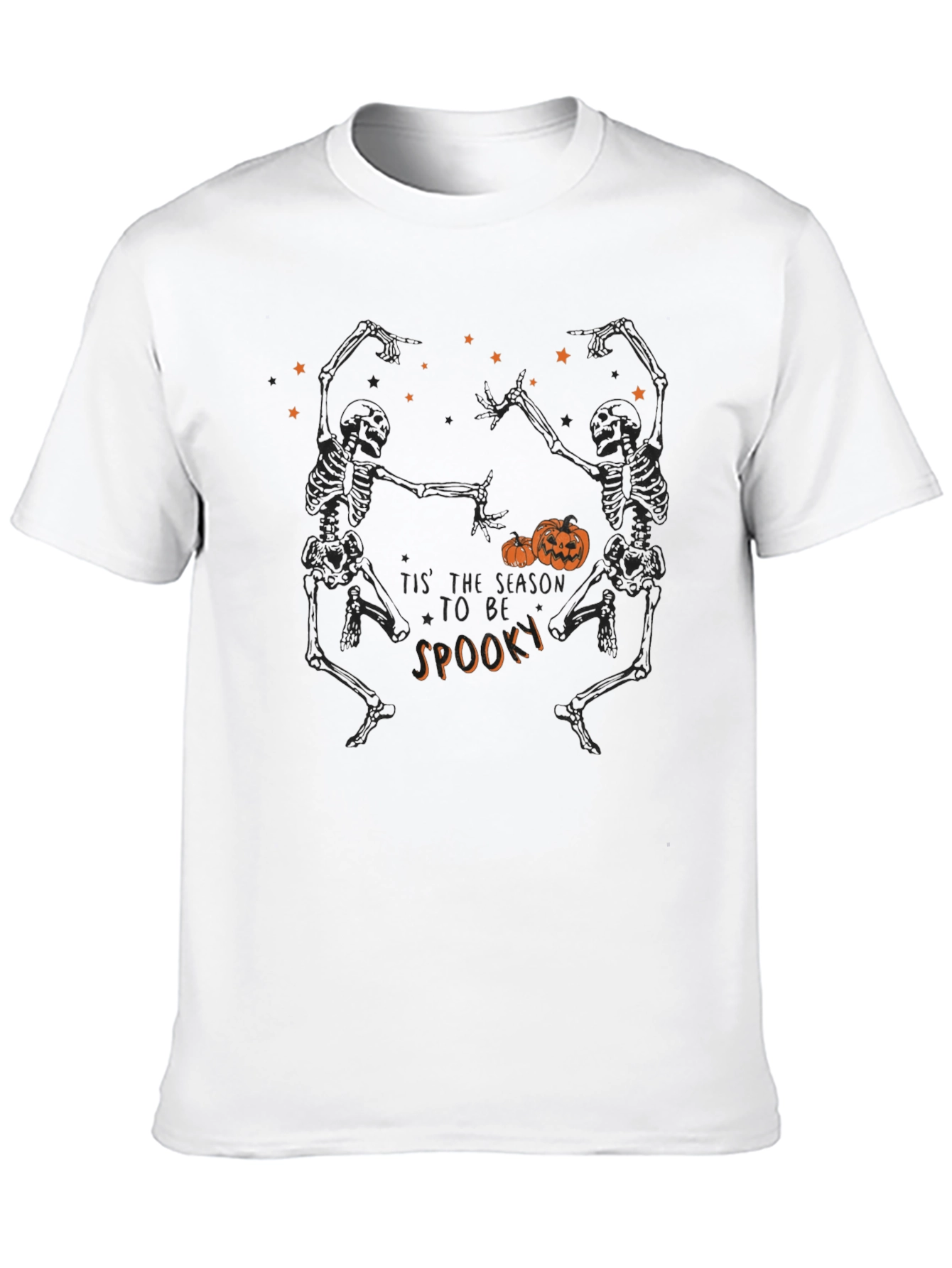 Spooky Season Skeleton Dance Graphic Tee - Black