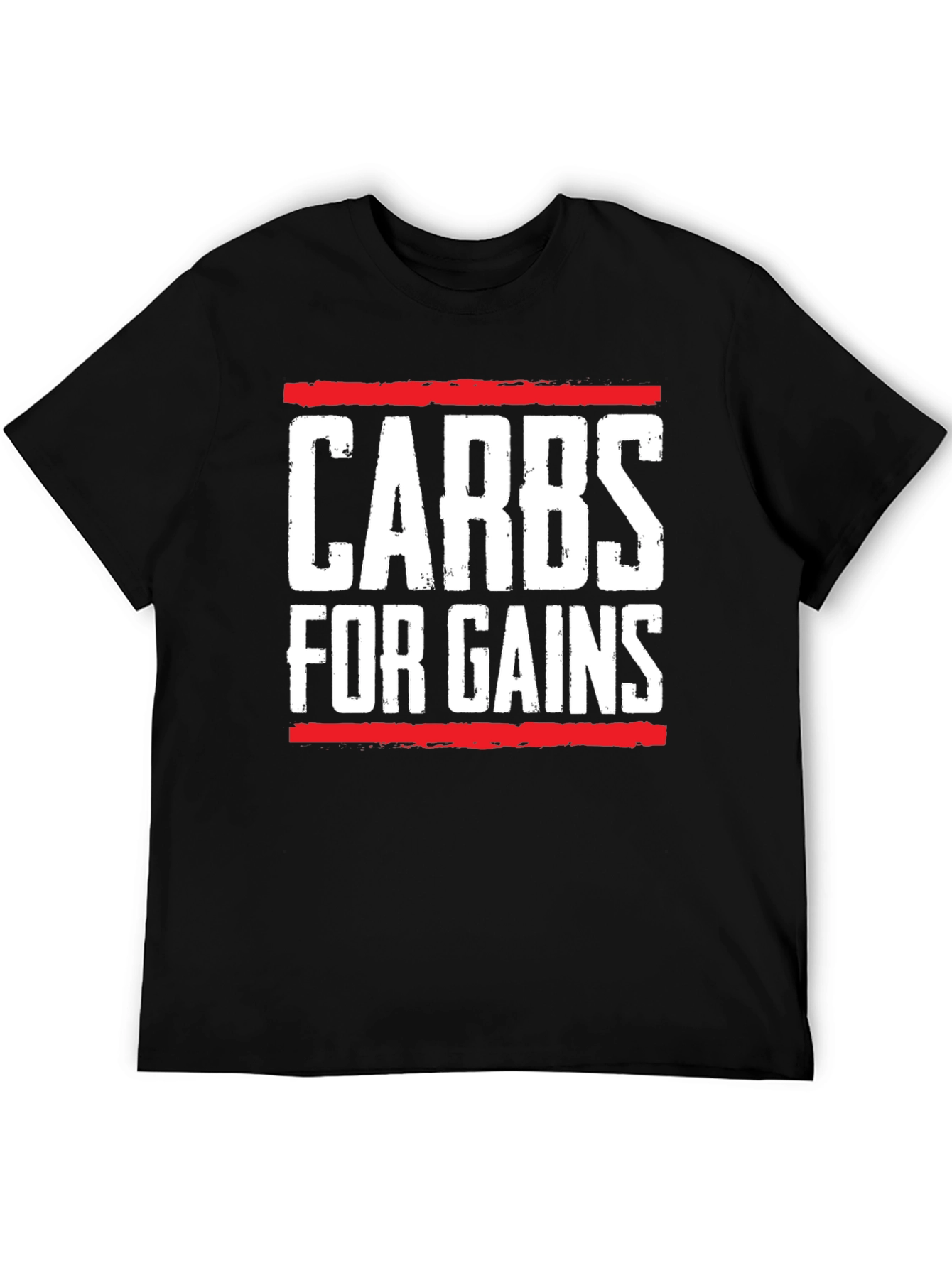 Carbs for Gains Black Graphic T-Shirt