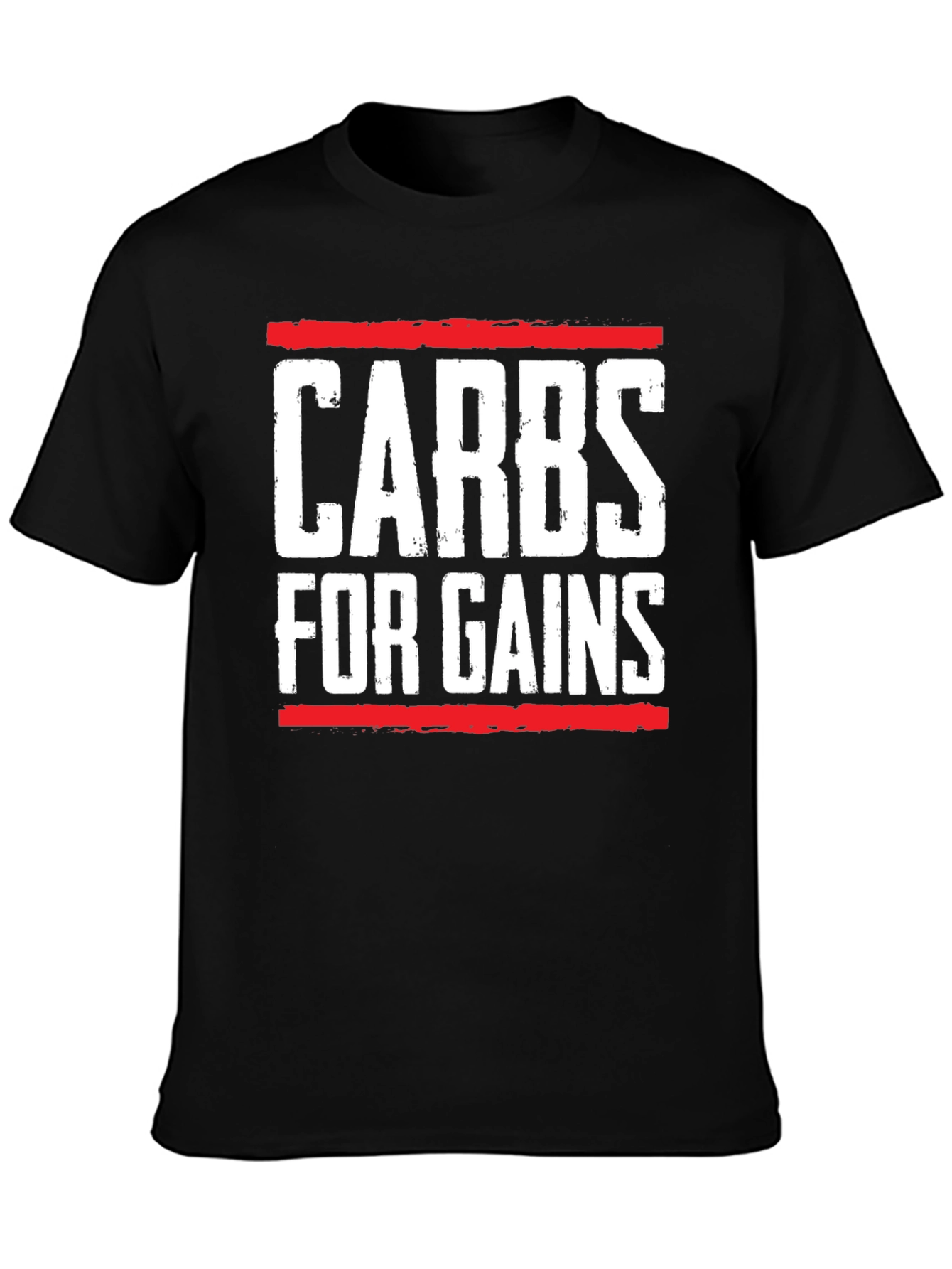 Carbs for Gains Black Graphic T-Shirt