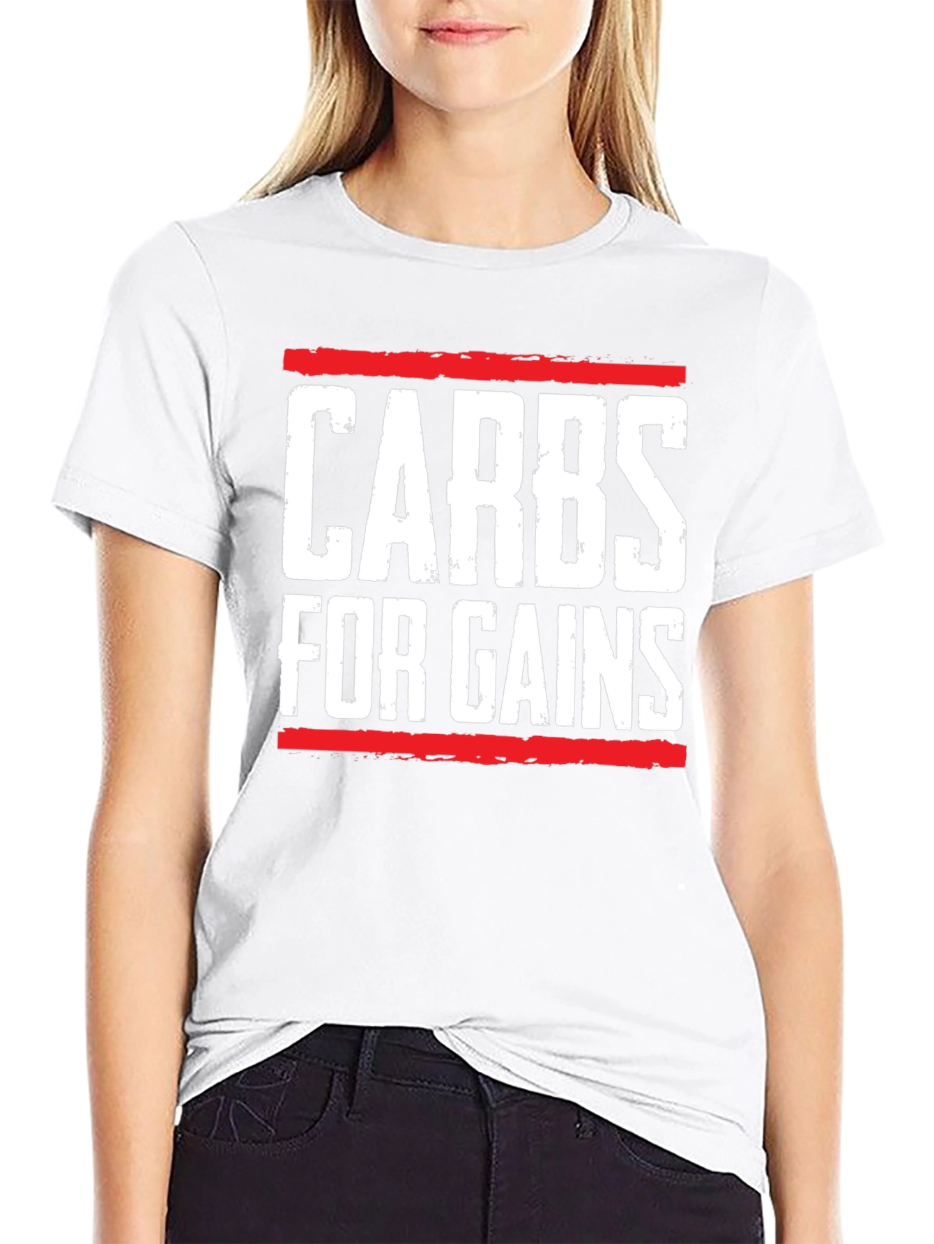 Carbs for Gains Black Graphic T-Shirt
