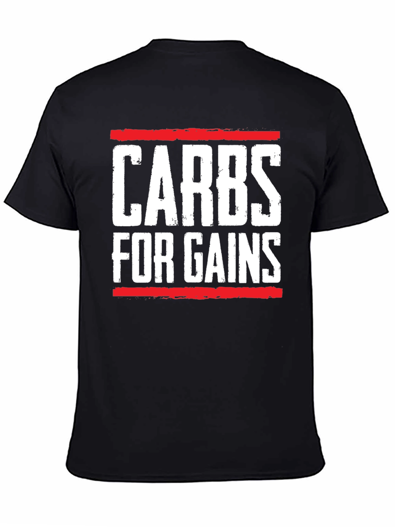 Carbs for Gains Black Graphic T-Shirt