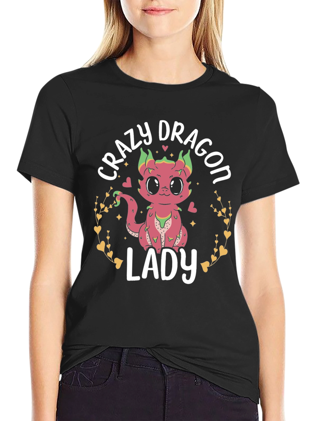 Crazy Dragon Lady T-Shirt Cute Graphic Tee