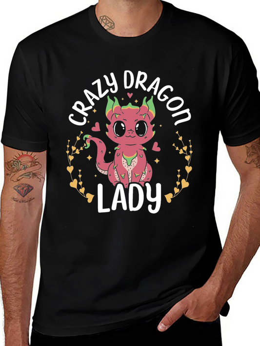 Crazy Dragon Lady T-Shirt Cute Graphic Tee