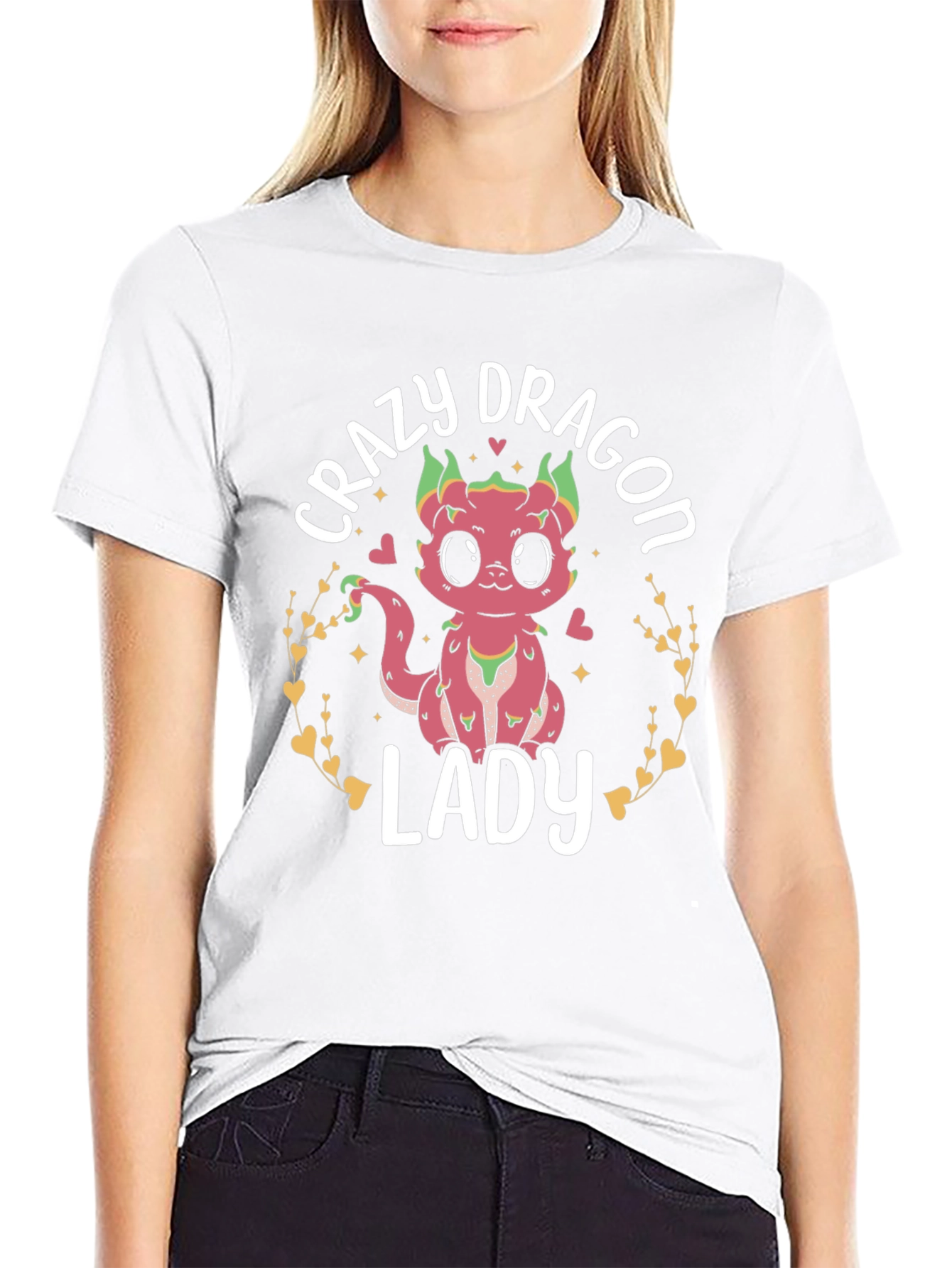 Crazy Dragon Lady T-Shirt Cute Graphic Tee