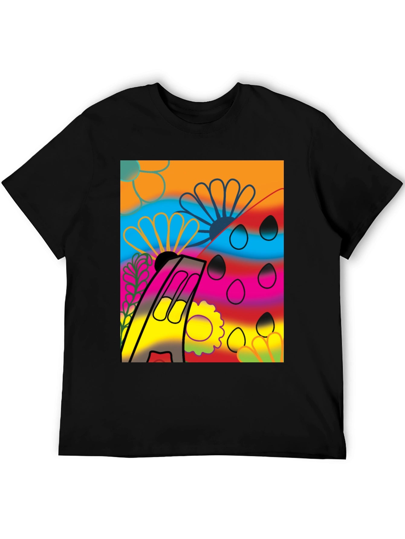 Abstract Floral Graphic Tee - Modern Art Shirt