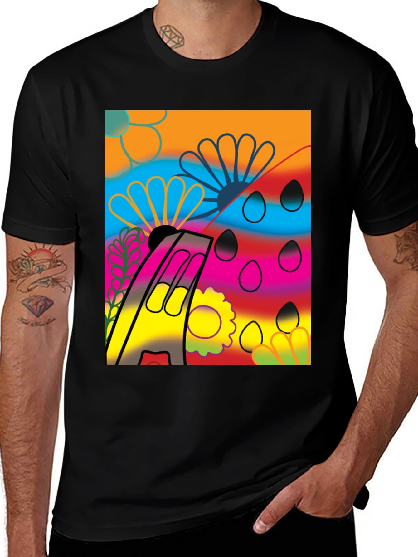 Abstract Floral Graphic Tee - Modern Art Shirt