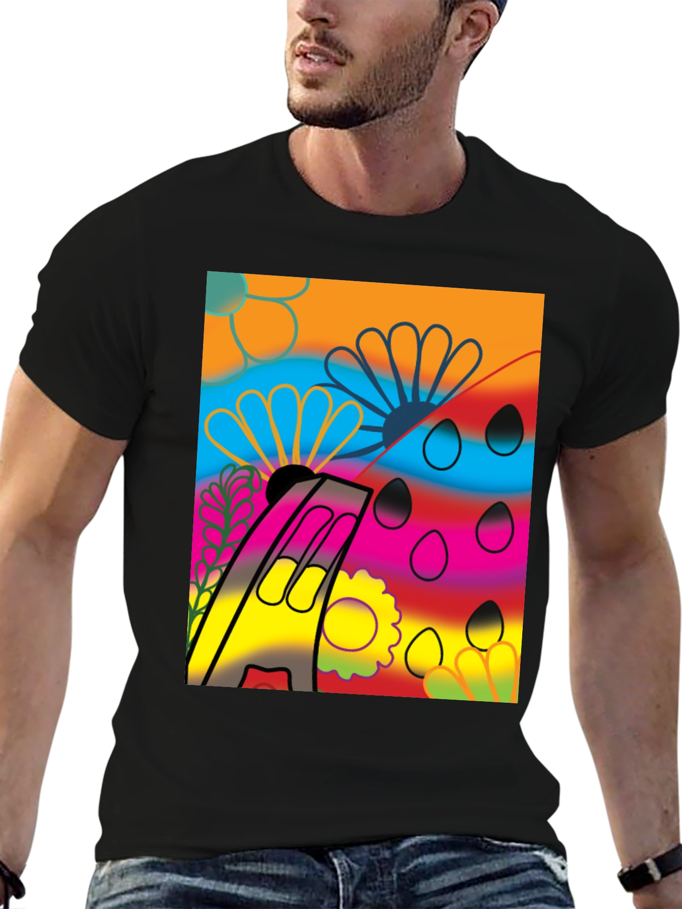 Abstract Floral Graphic Tee - Modern Art Shirt