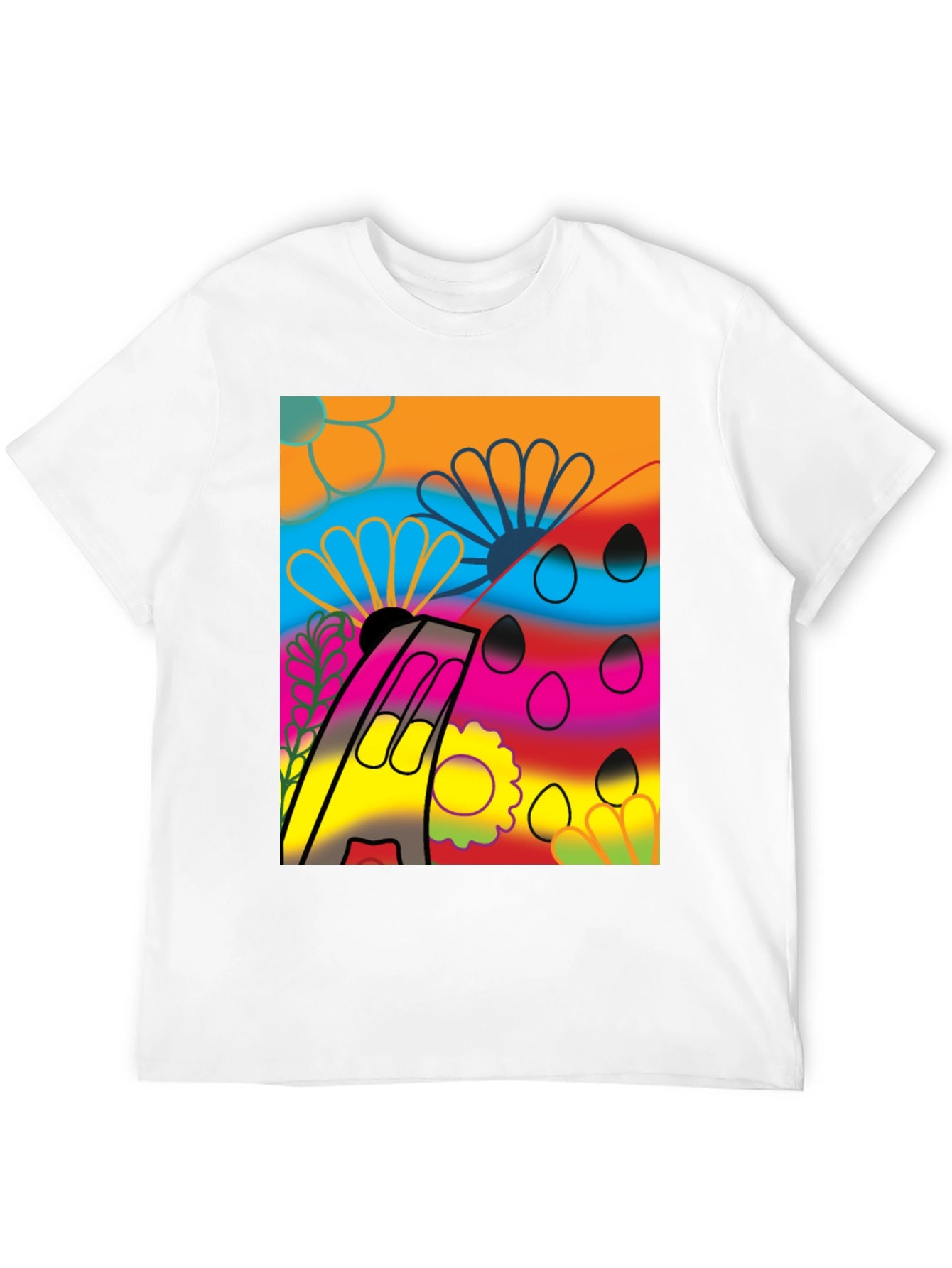 Abstract Floral Graphic Tee - Modern Art Shirt