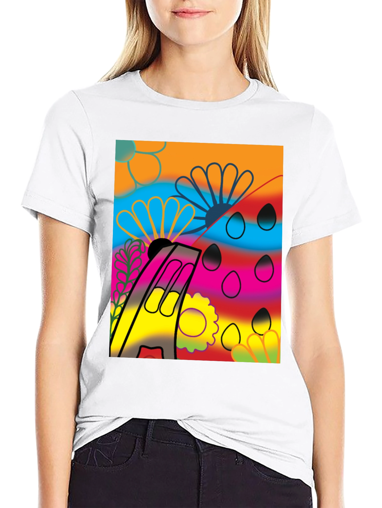 Abstract Floral Graphic Tee - Modern Art Shirt