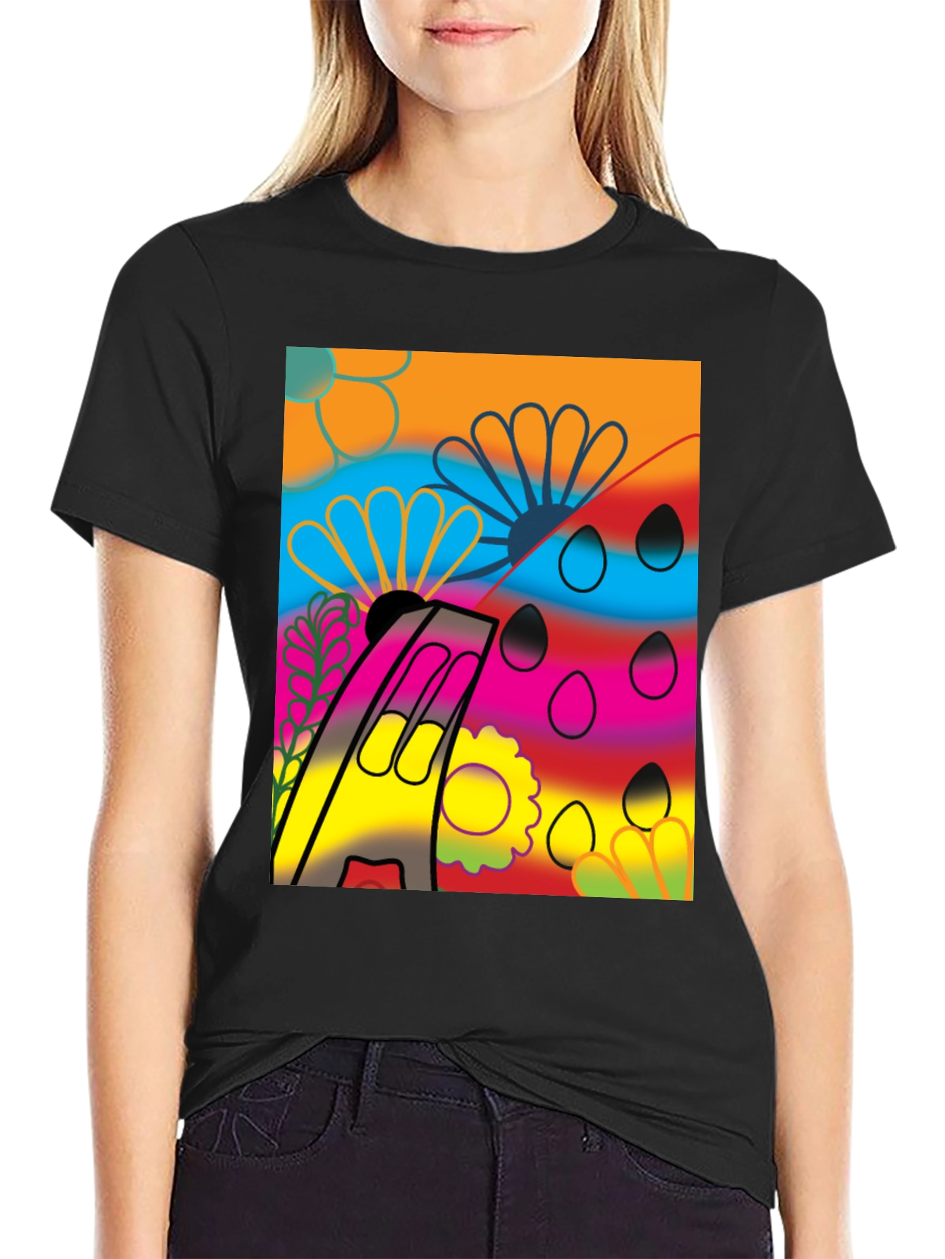 Abstract Floral Graphic Tee - Modern Art Shirt