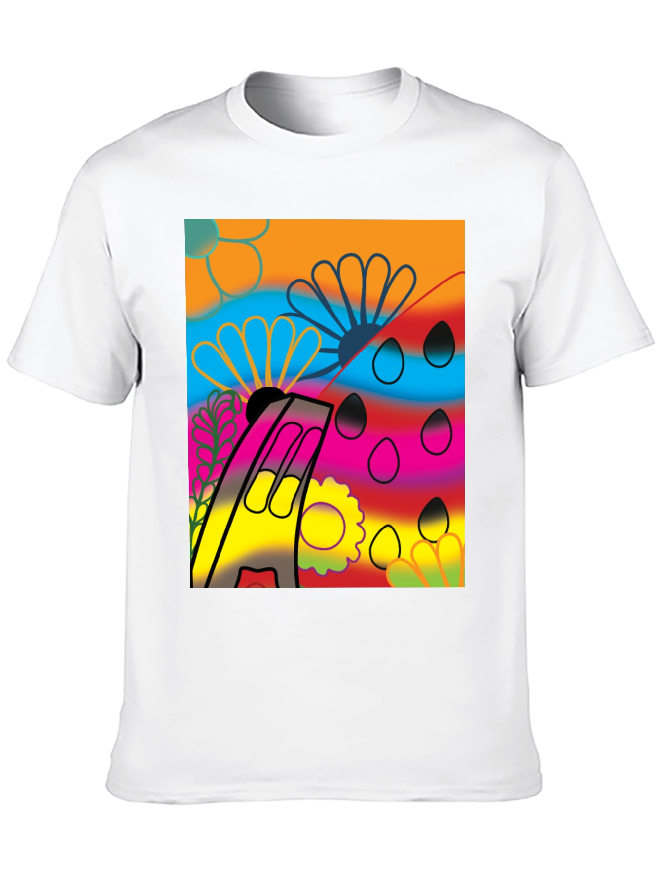 Abstract Floral Graphic Tee - Modern Art Shirt