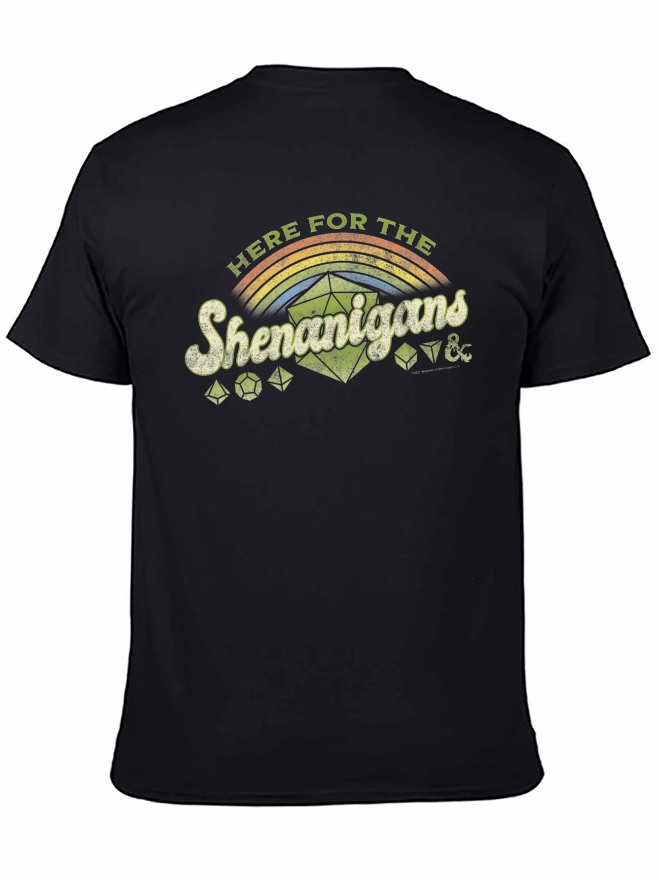 Here For The Shenanigans Black Graphic T-Shirt