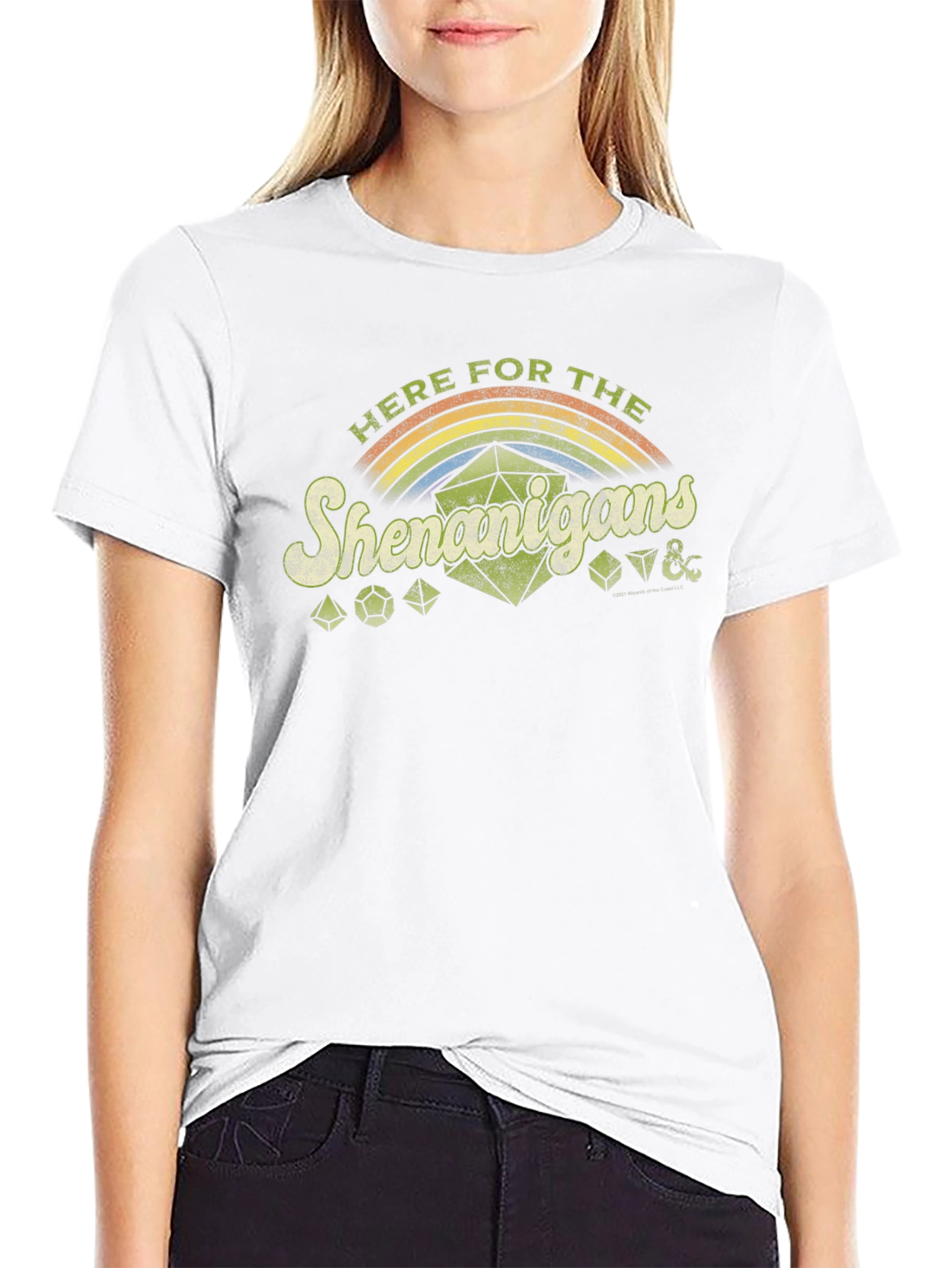 Here For The Shenanigans Black Graphic T-Shirt