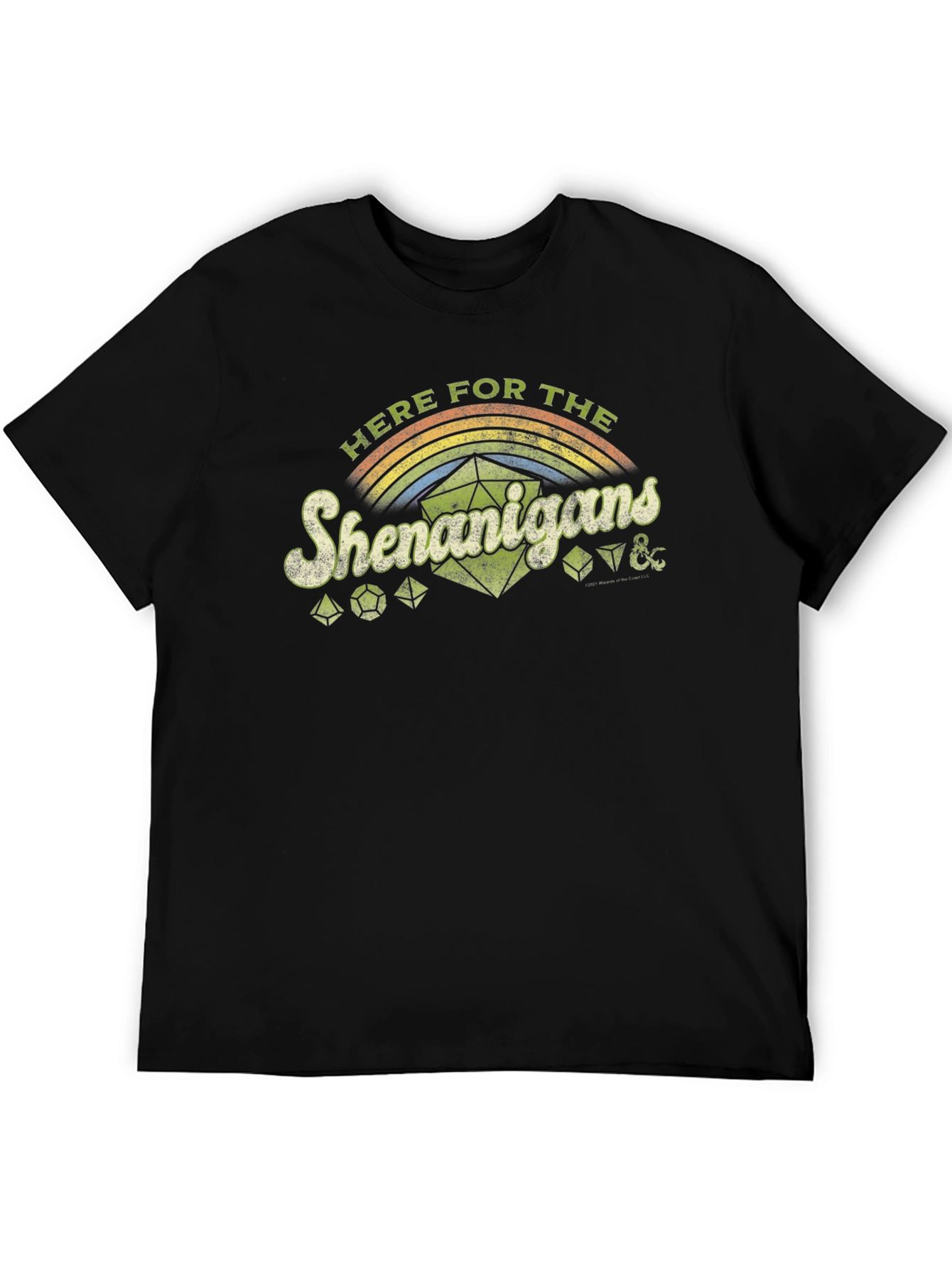 Here For The Shenanigans Black Graphic T-Shirt