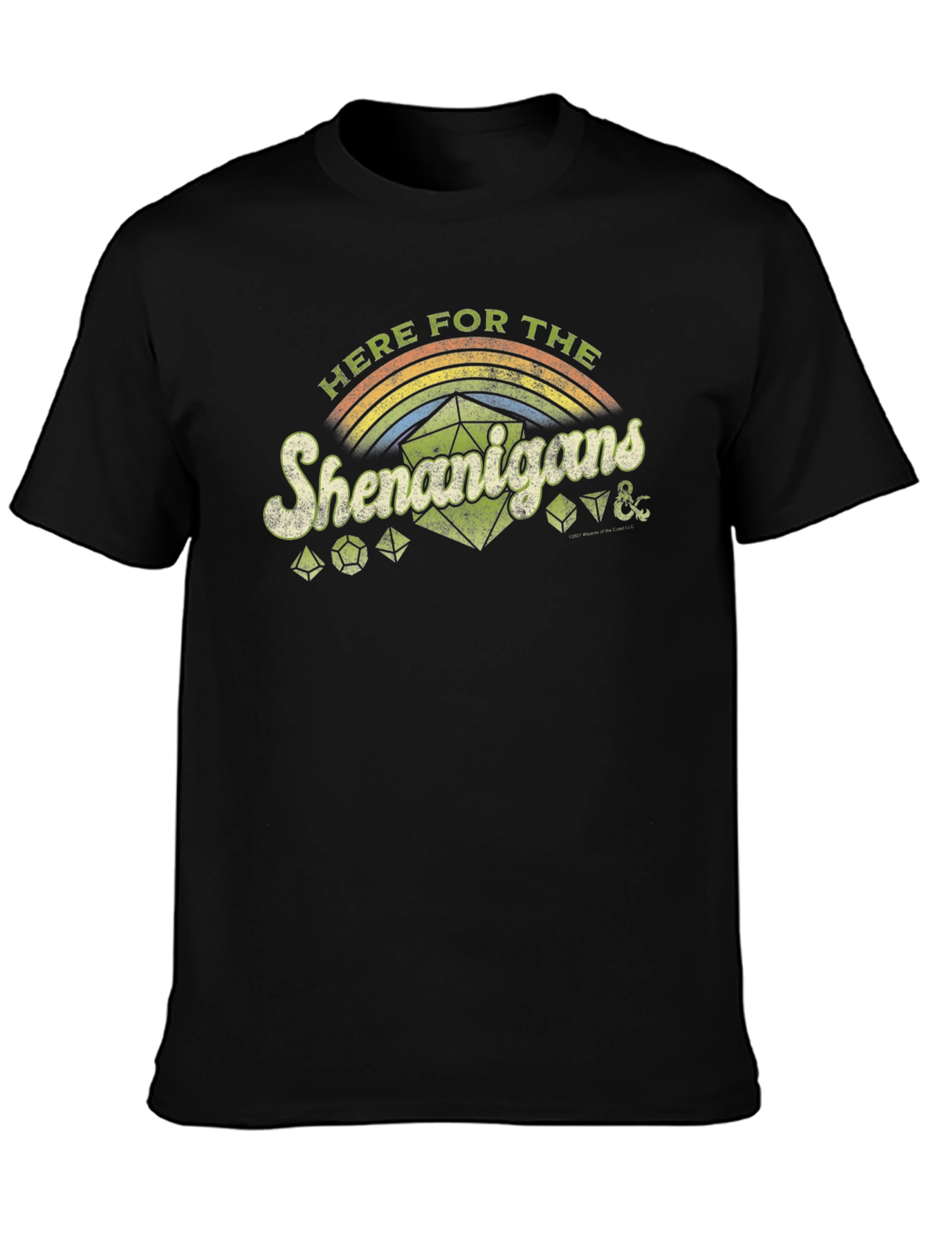 Here For The Shenanigans Black Graphic T-Shirt