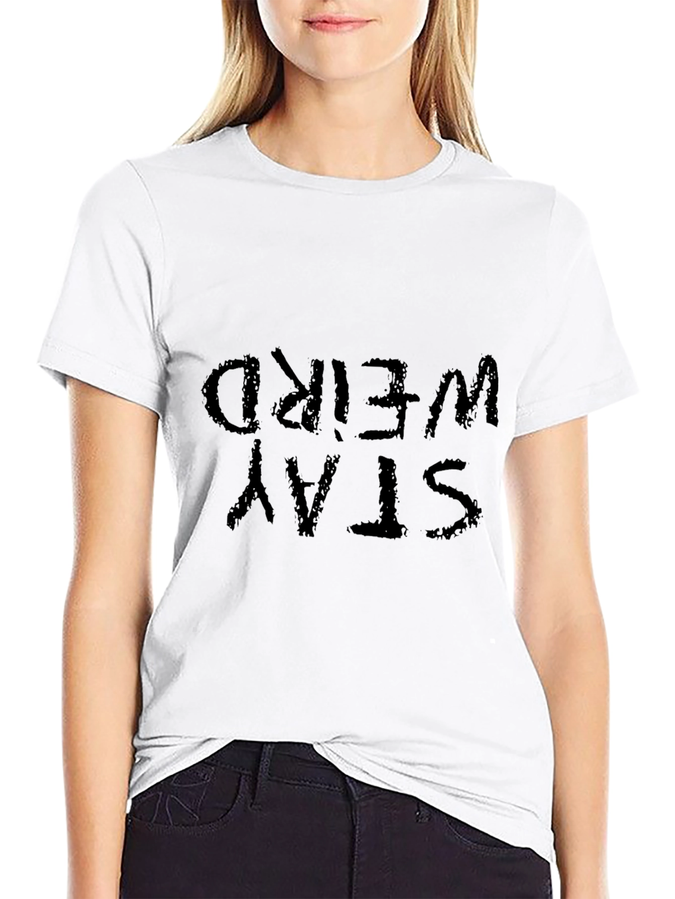 Stay Weird Black Graphic Tee