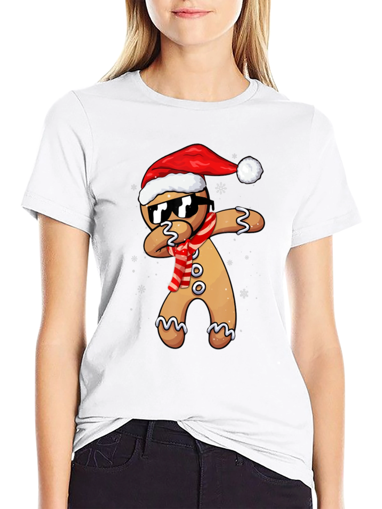 Gingerbread Man Dabbing Christmas T-Shirt