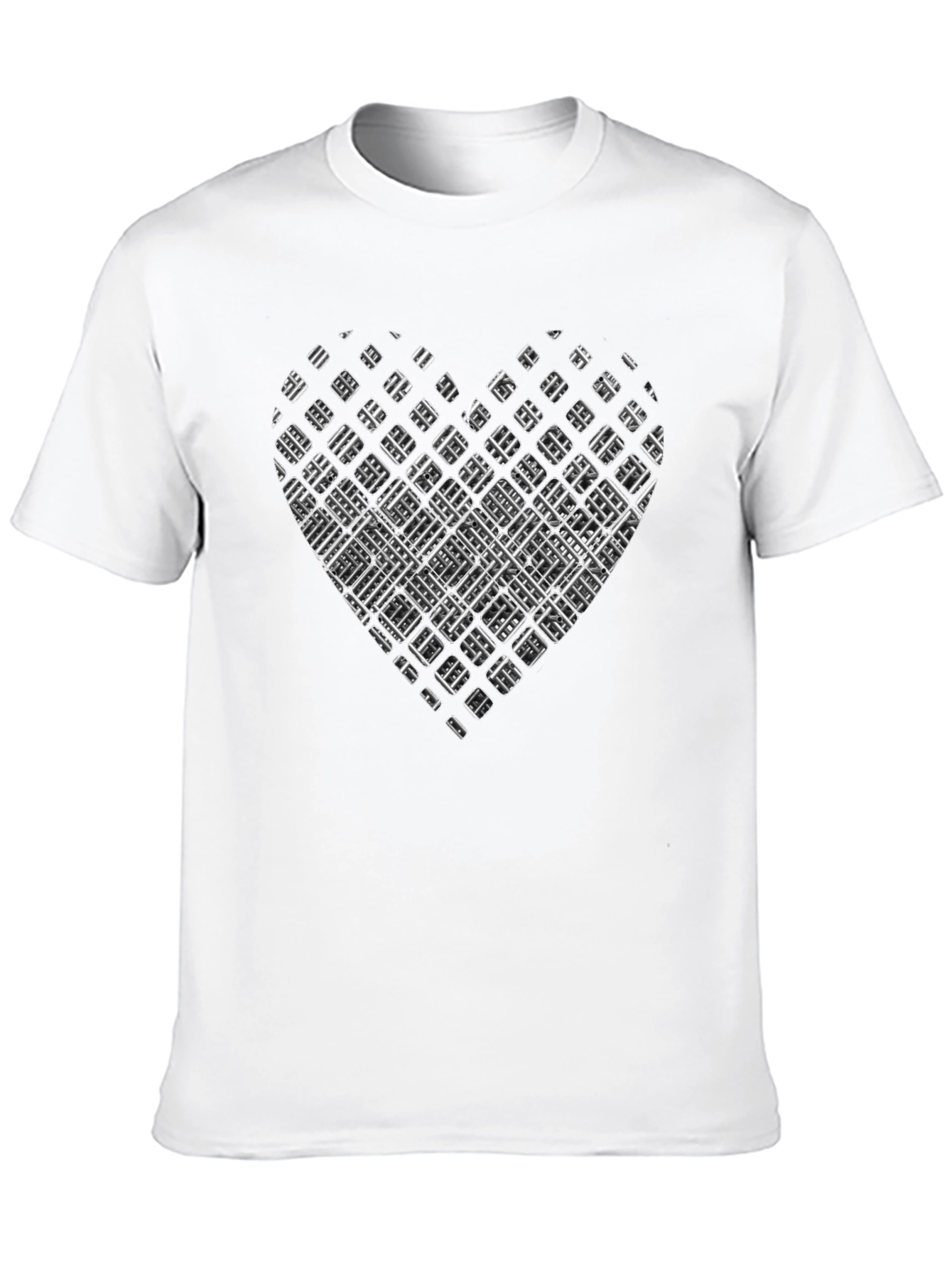 Abstract Heart Grid Graphic Tee