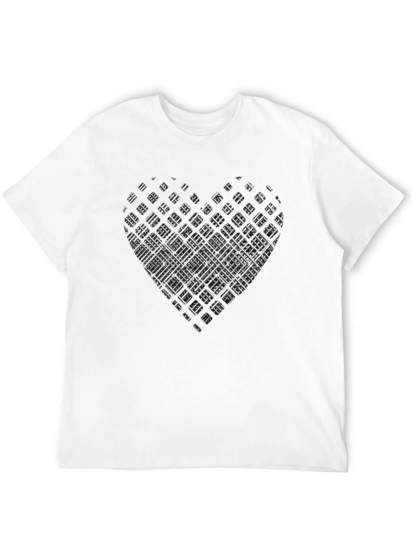 Abstract Heart Grid Graphic Tee